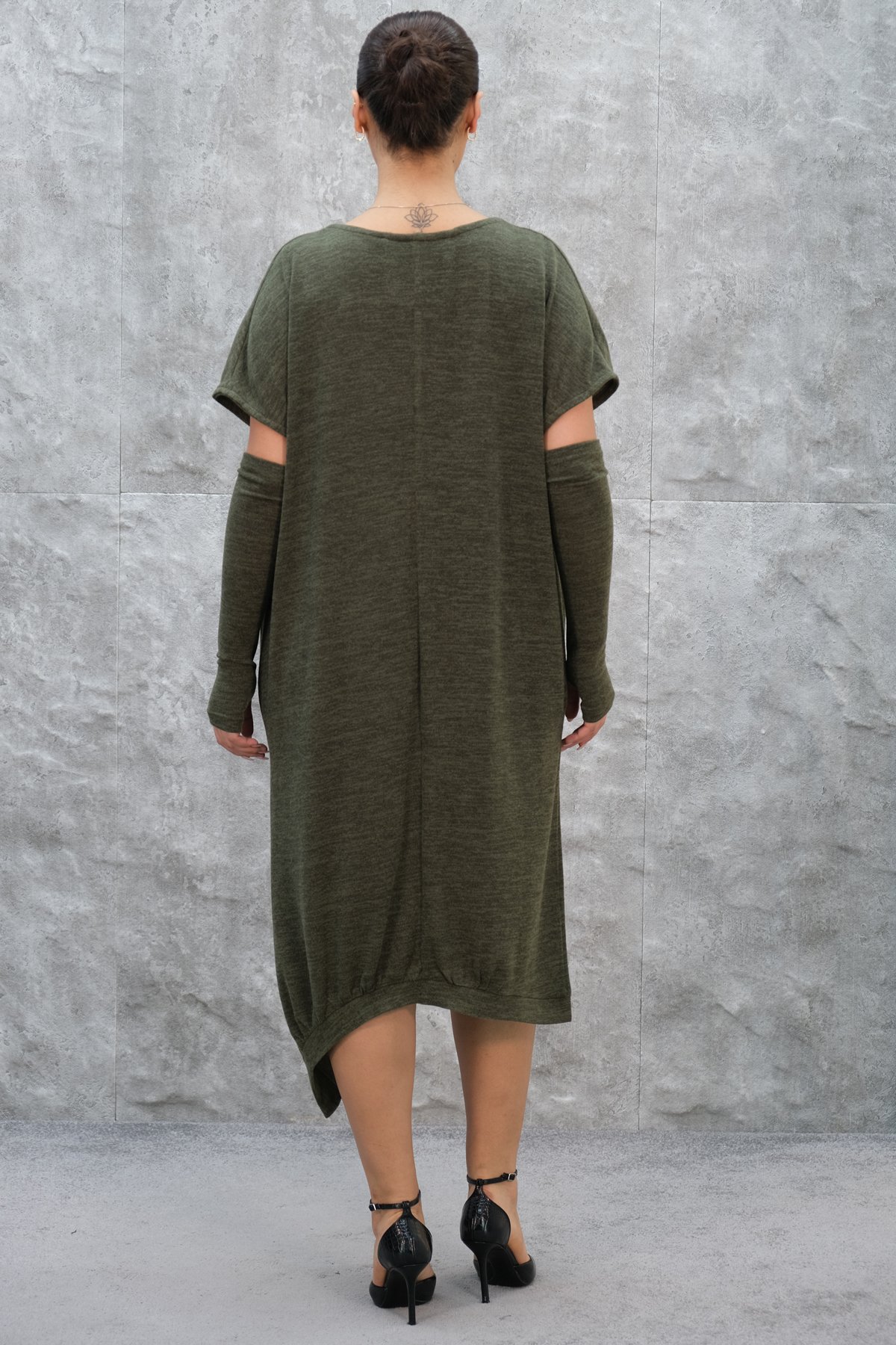 Платье больших размеров-Хаки