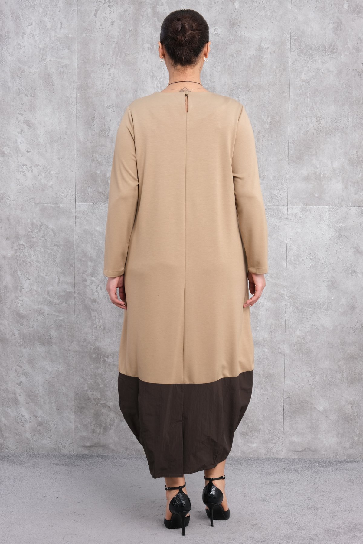 Plus Size Dress-Beige