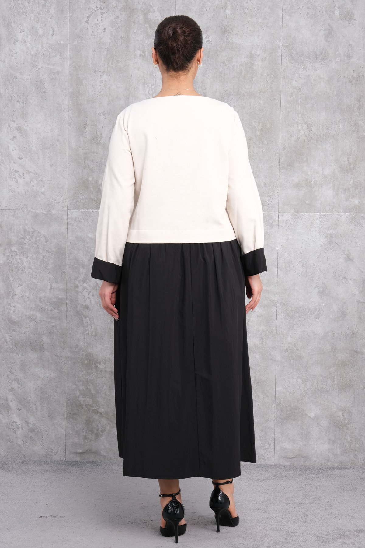 Платье больших размеров-Бежевый