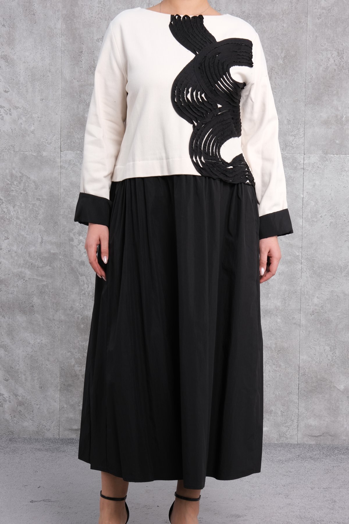 Платье больших размеров-Бежевый