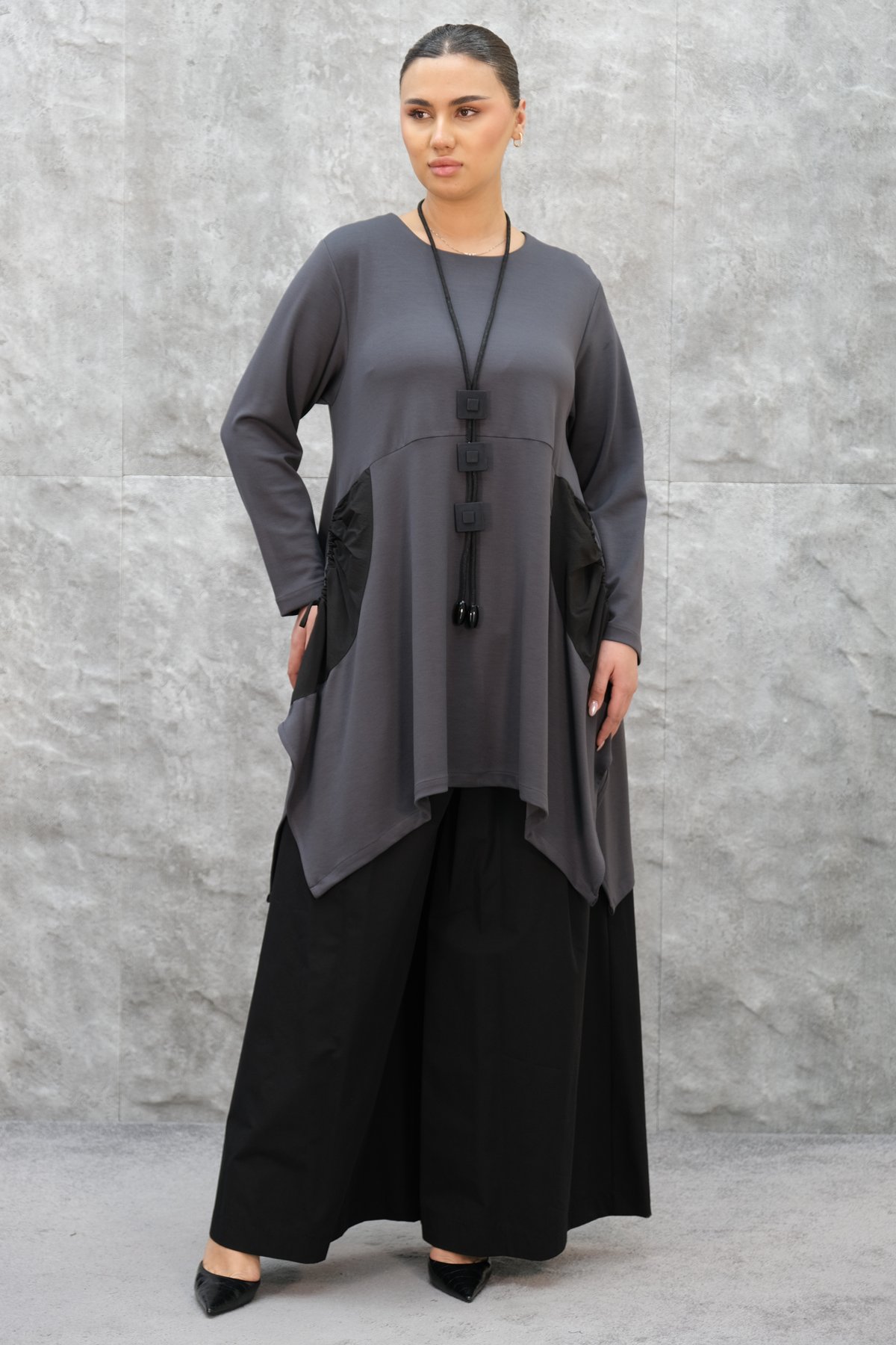 Plus Size Tunic-Grey