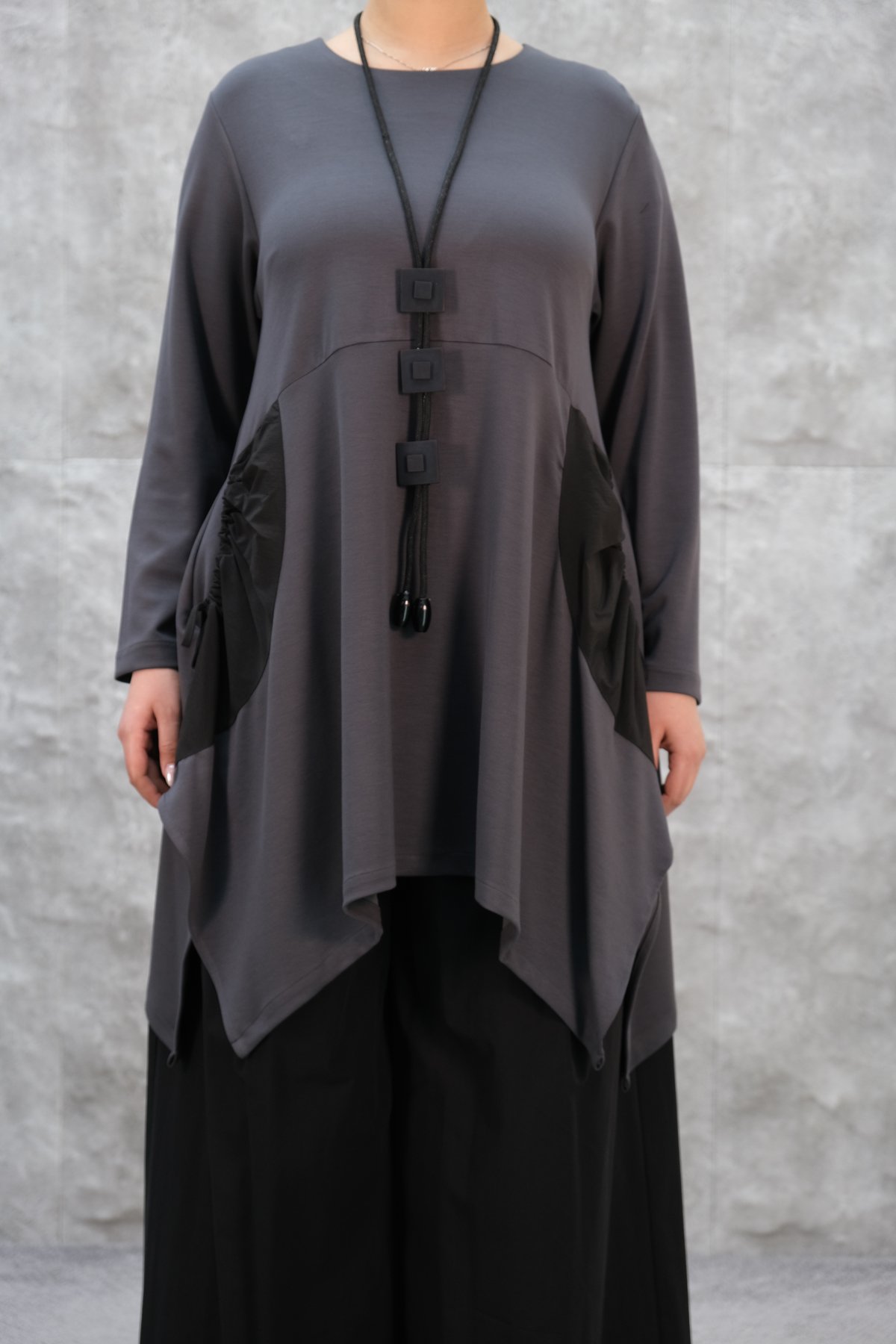 Plus Size Tunic-Grey
