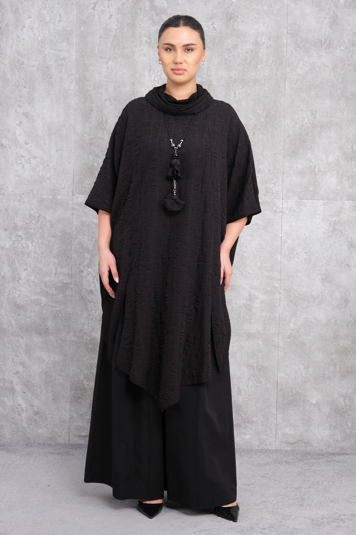 Платье больших размеров-Черный