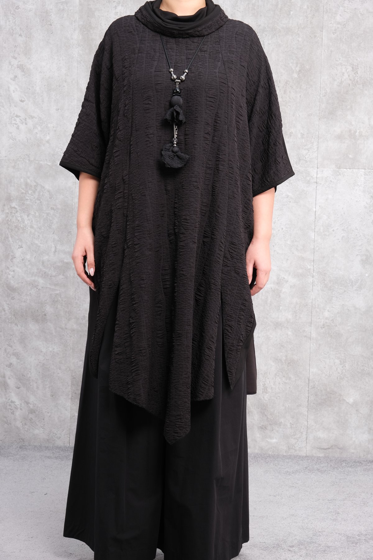 Платье больших размеров-Черный