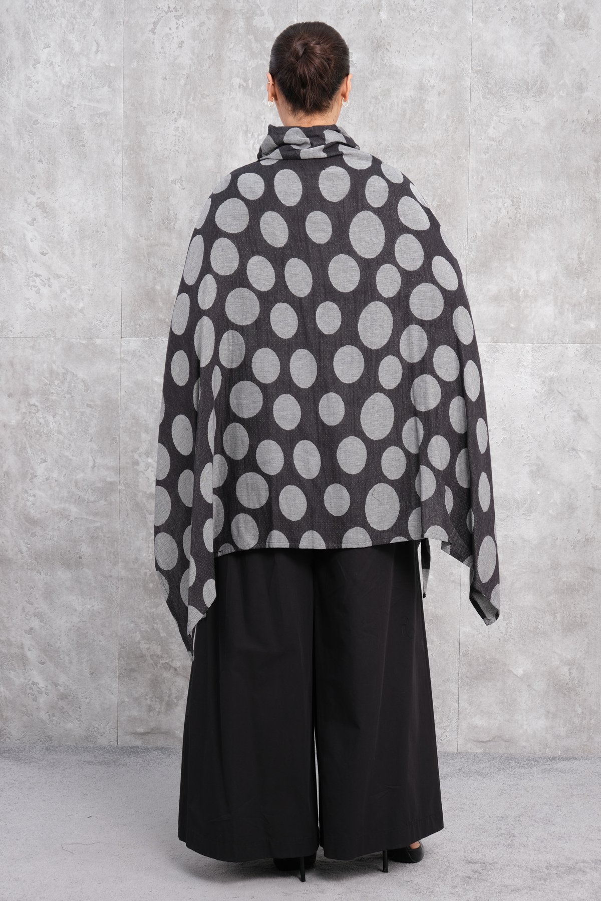 بونشو نسائي مقاس كبير-الرمادي