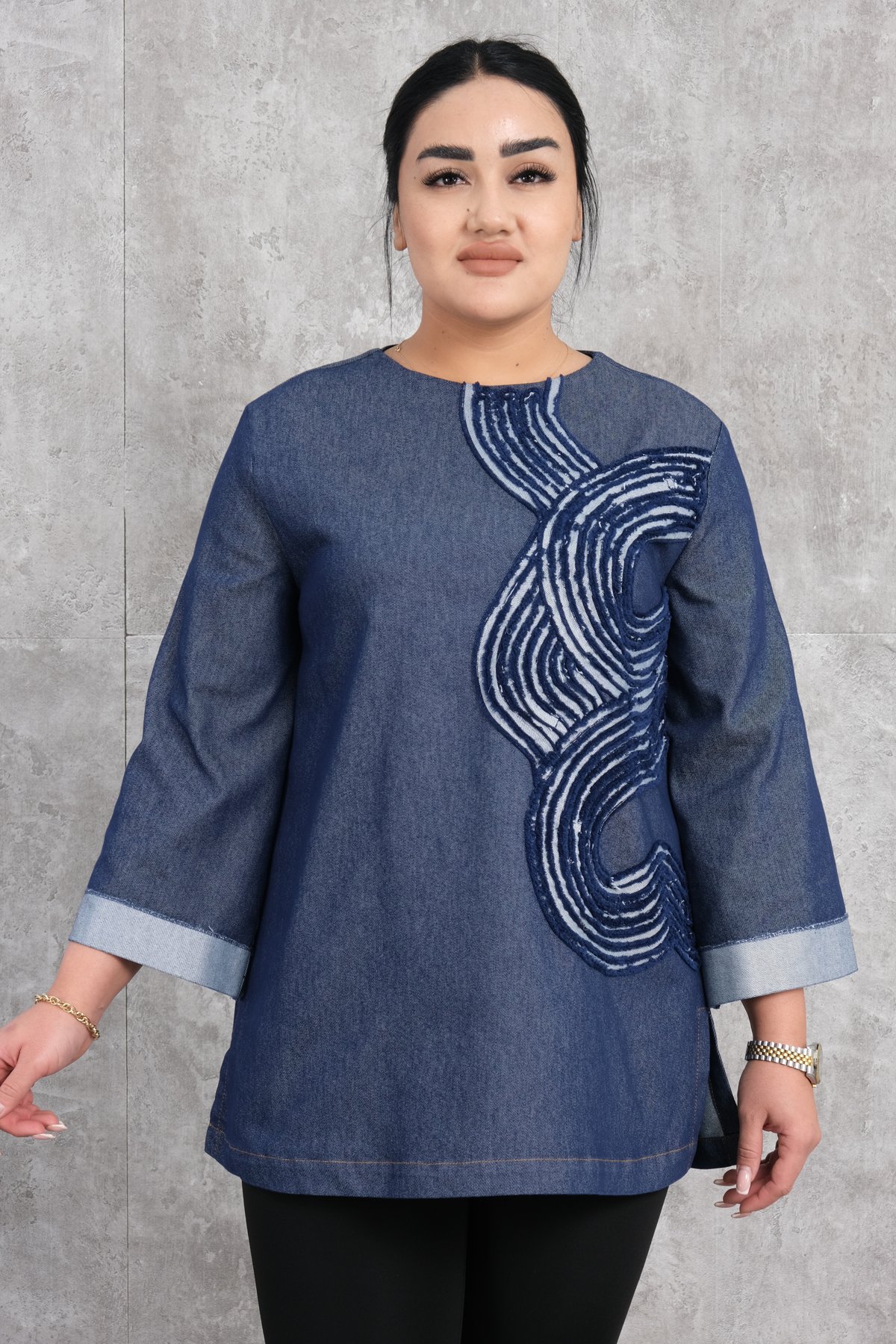 Plus Size Tunic-Blue