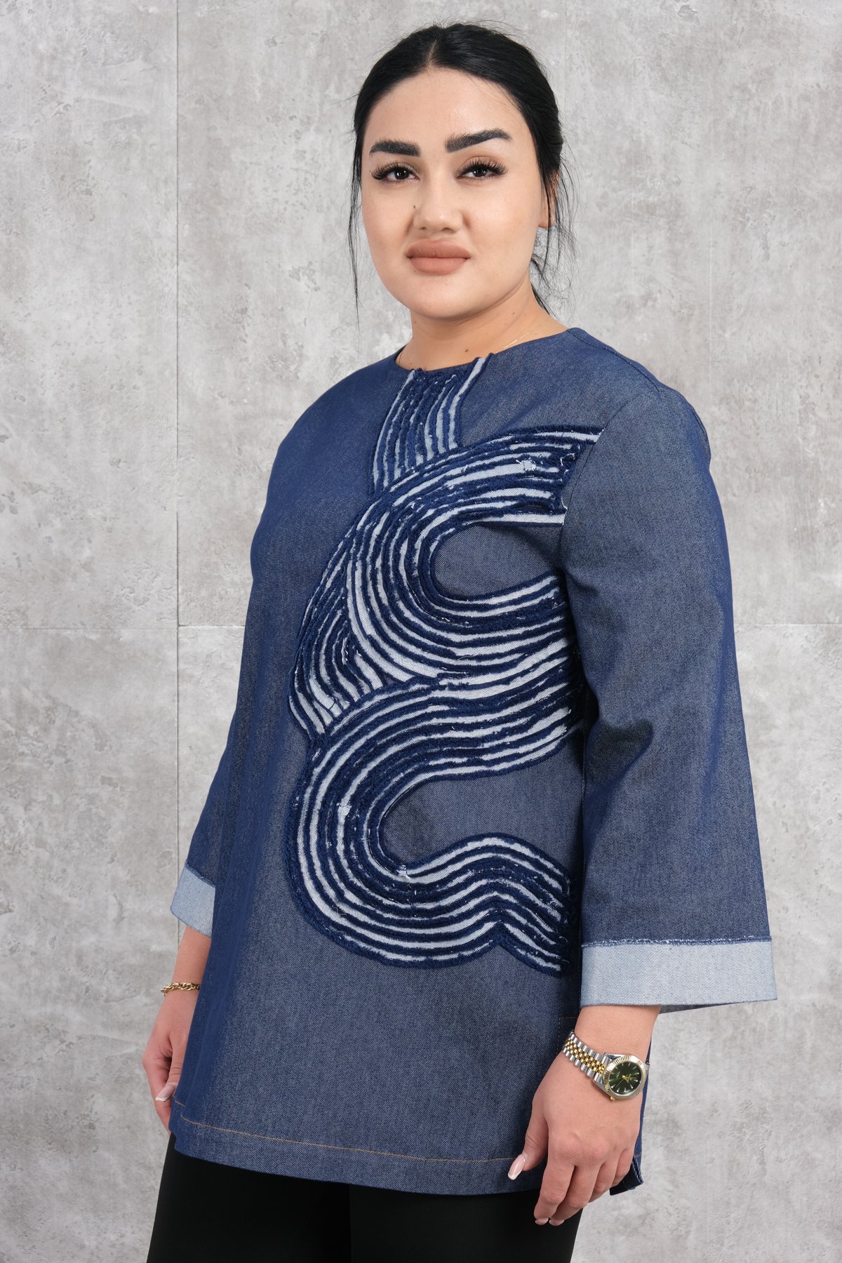 Plus Size Tunic-Blue