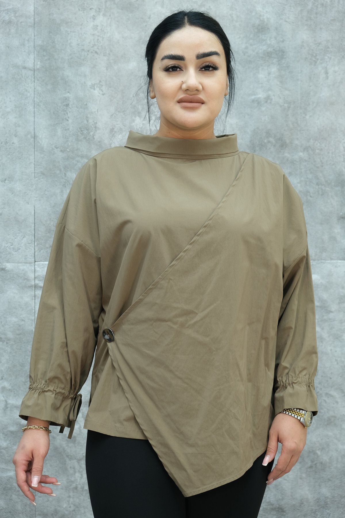 Plus Size Tunic-Mink