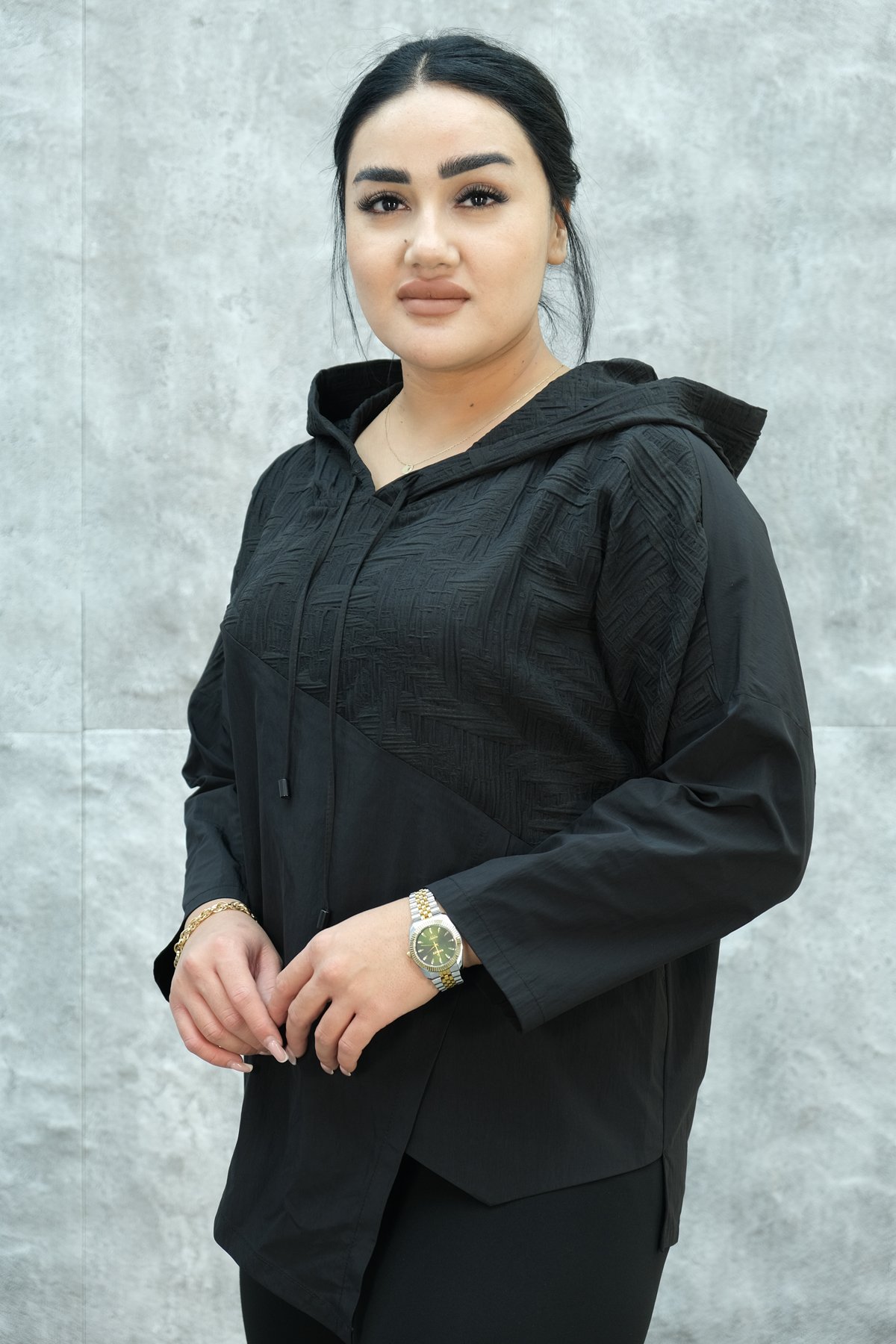 Туника больших размеров-Черный