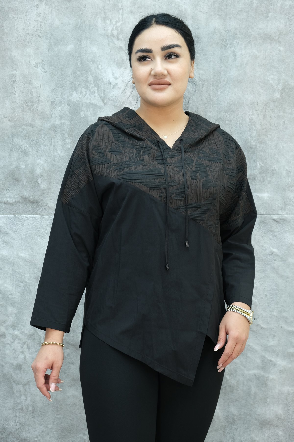 Plus Size Tunic-Brown