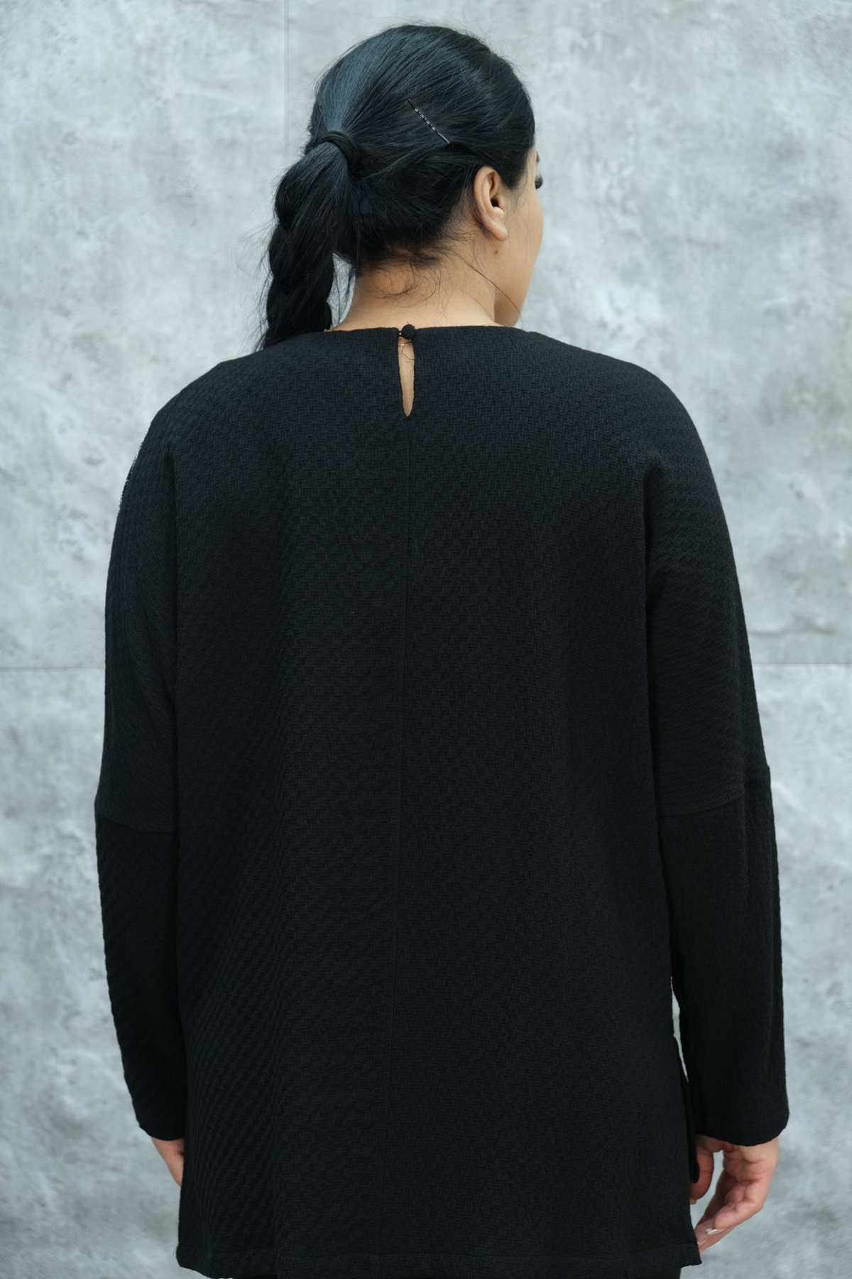 Блузка больших размеров-Черный