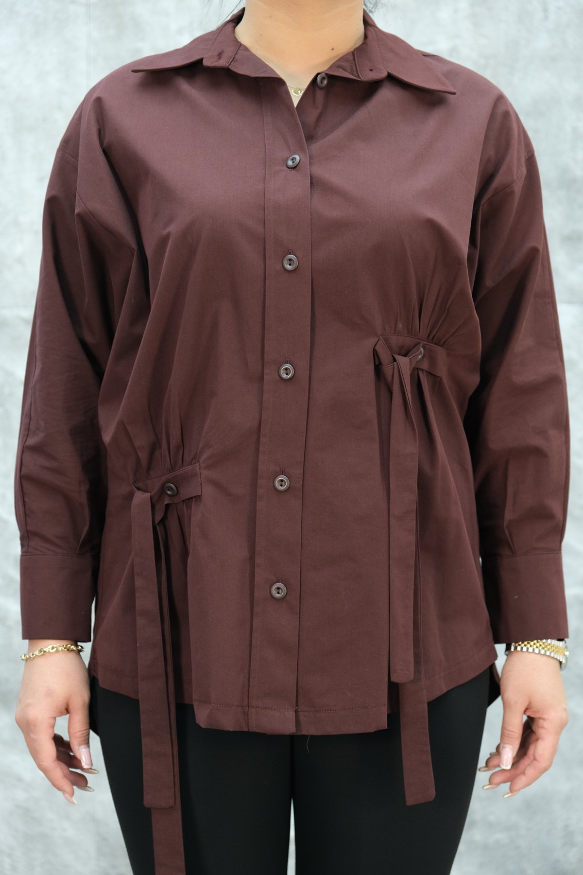 Рубашка больших размеров-Бордовый красный