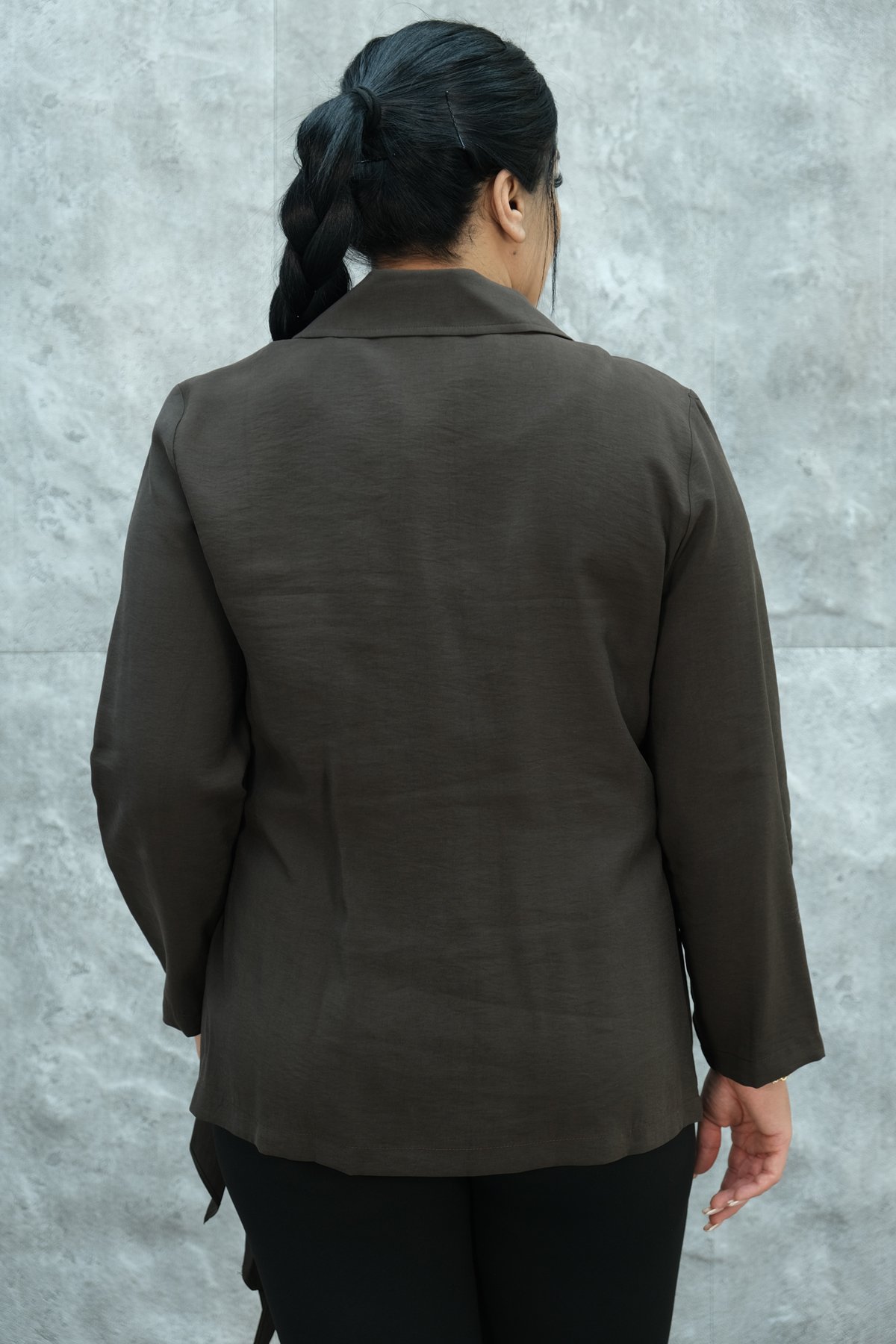 جاكيت مقاس كبير-البني