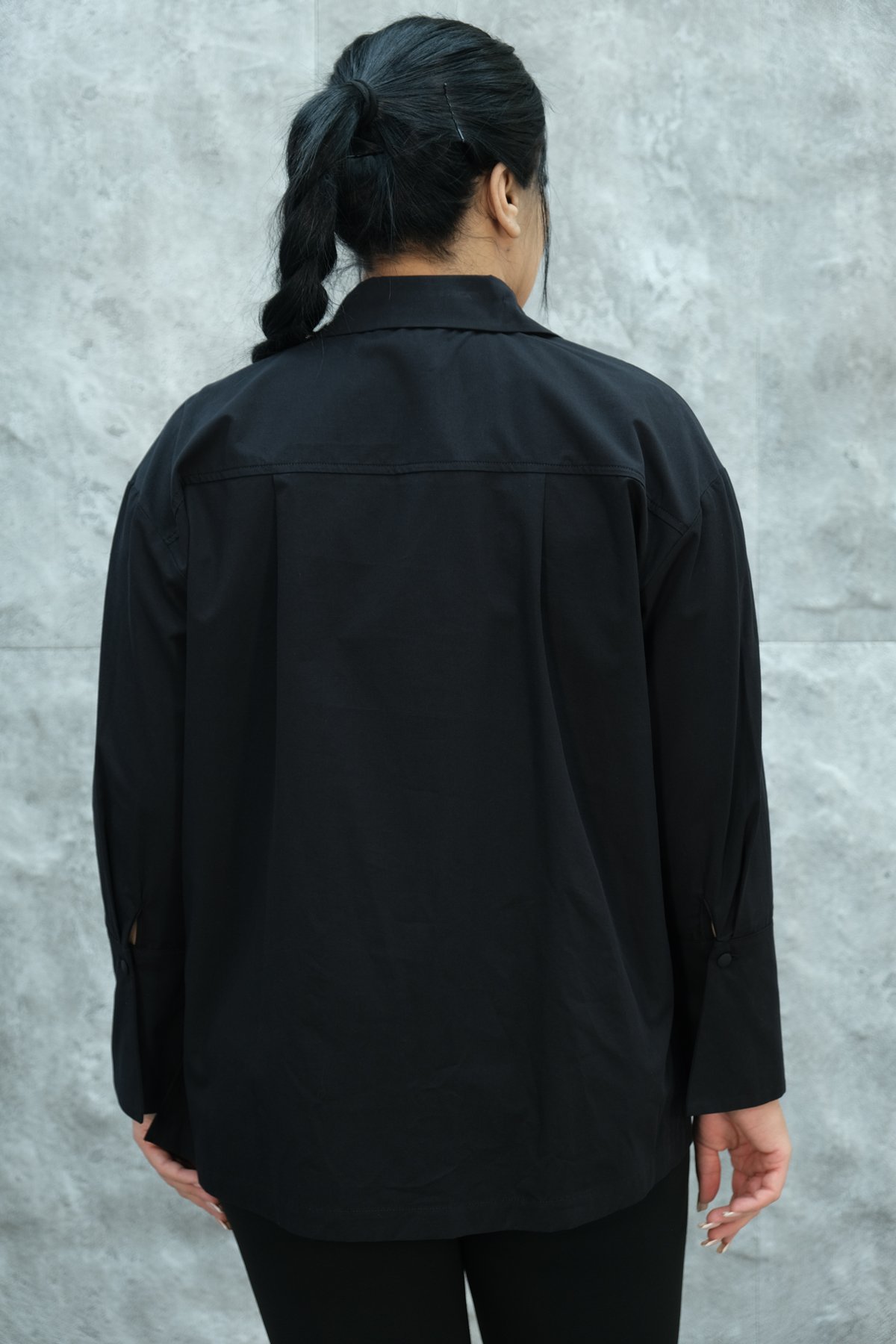 Рубашка больших размеров-Черный