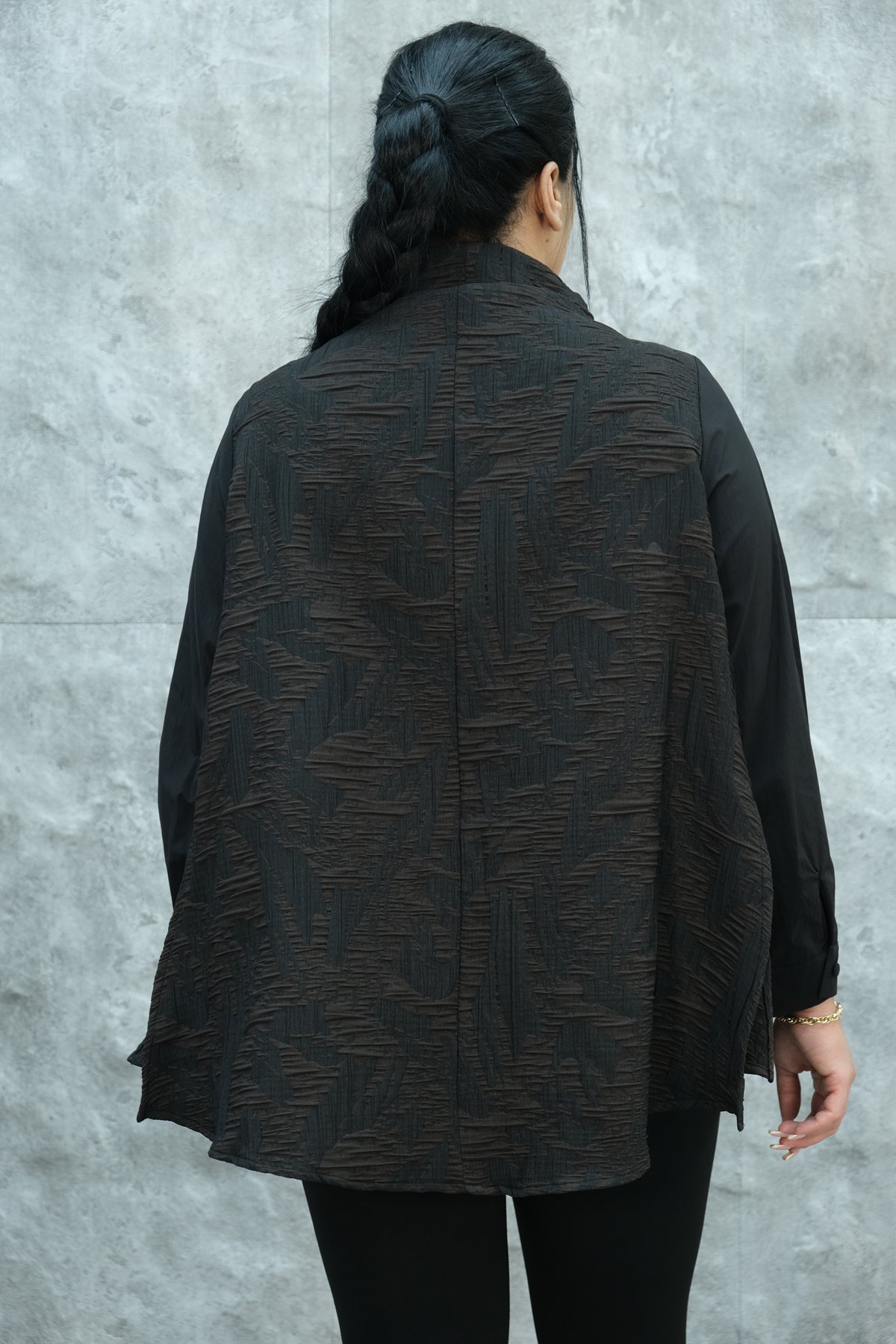 Plus Size Blouse-Brown