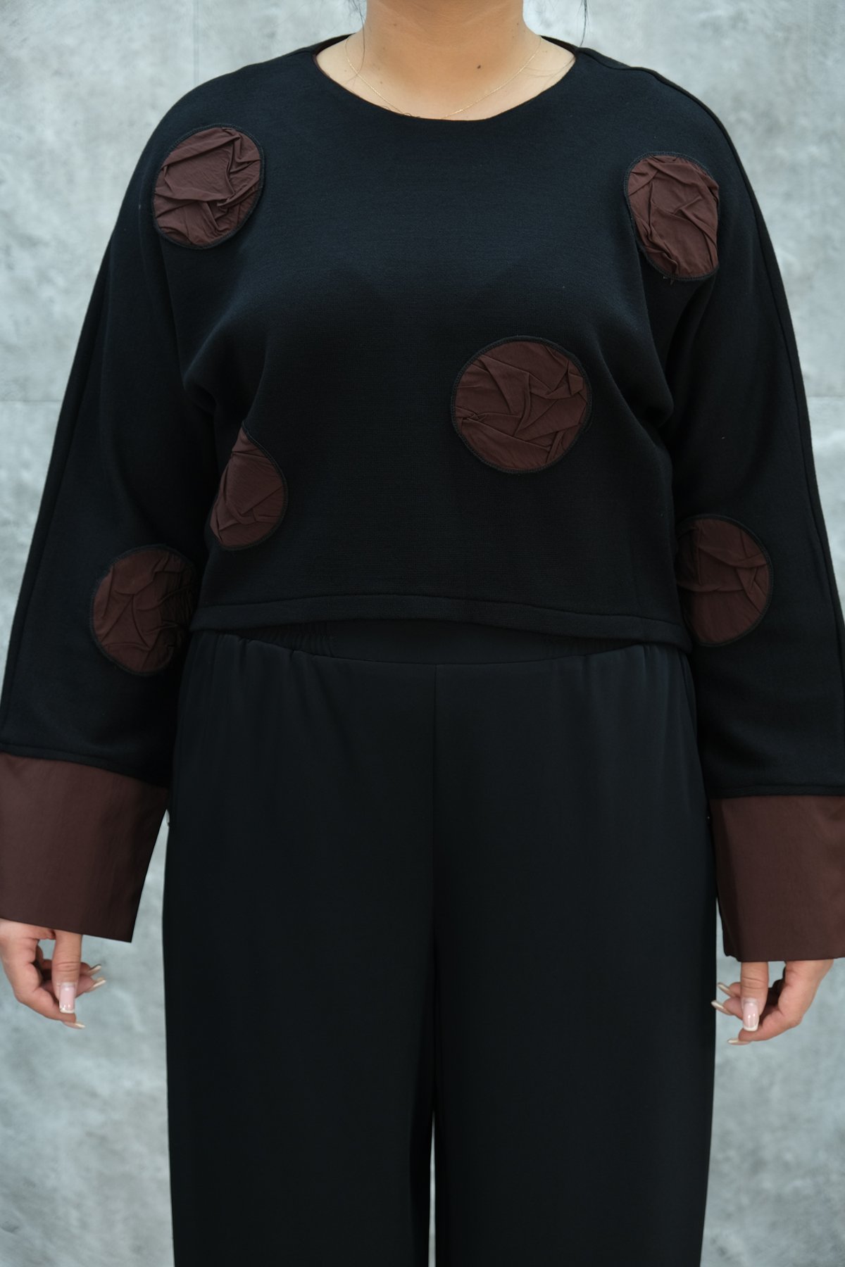 Plus Size Blouse-Brown