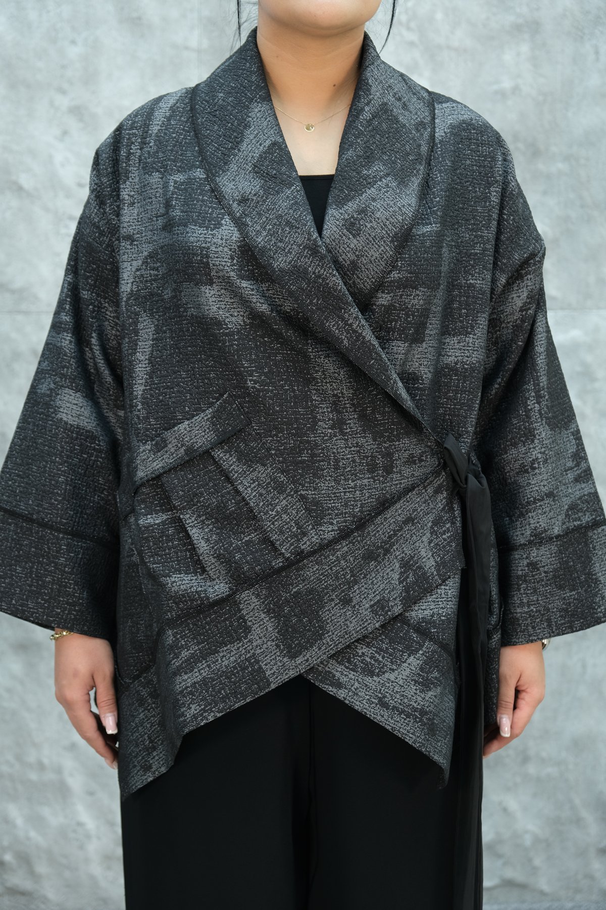 Пиджак больших размеров-Серый