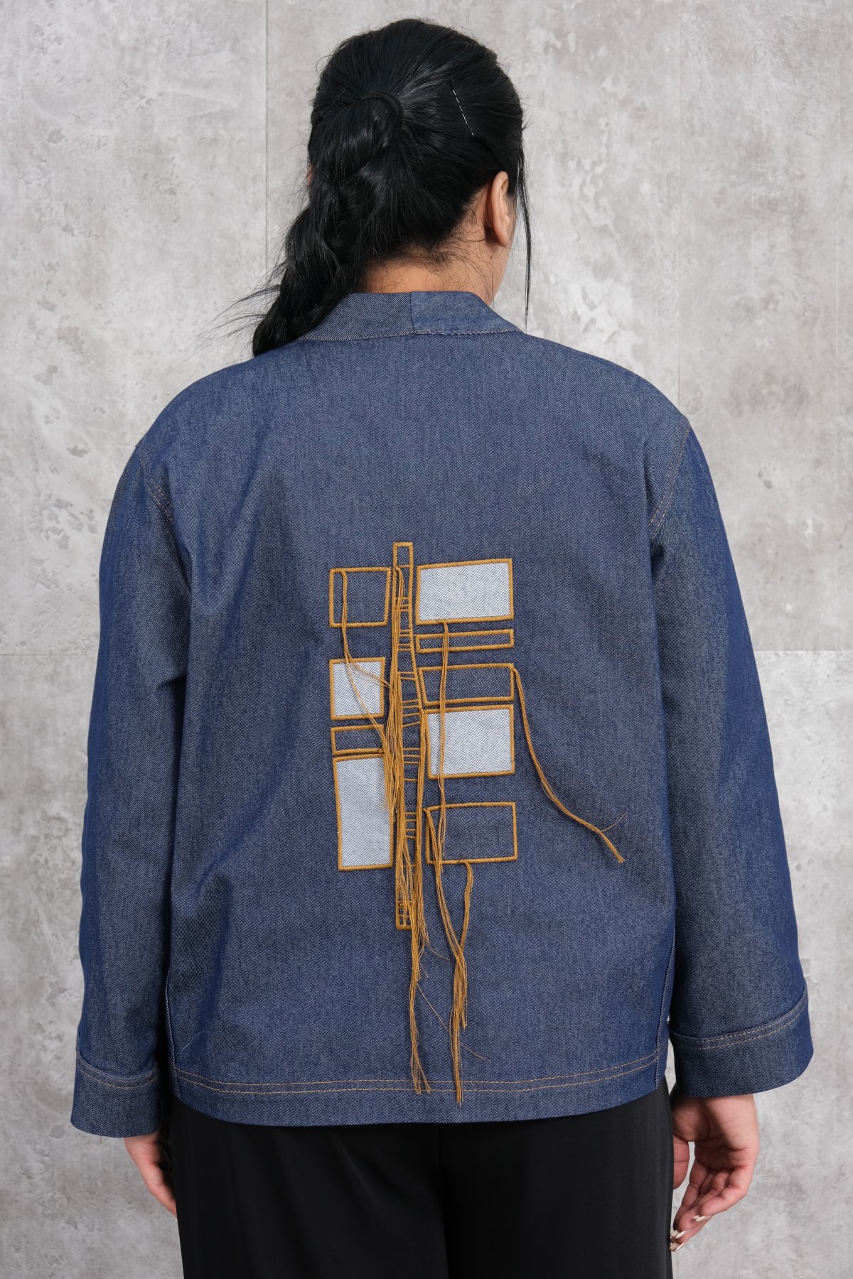 جاكيت جينز مقاس كبير-الأزرق