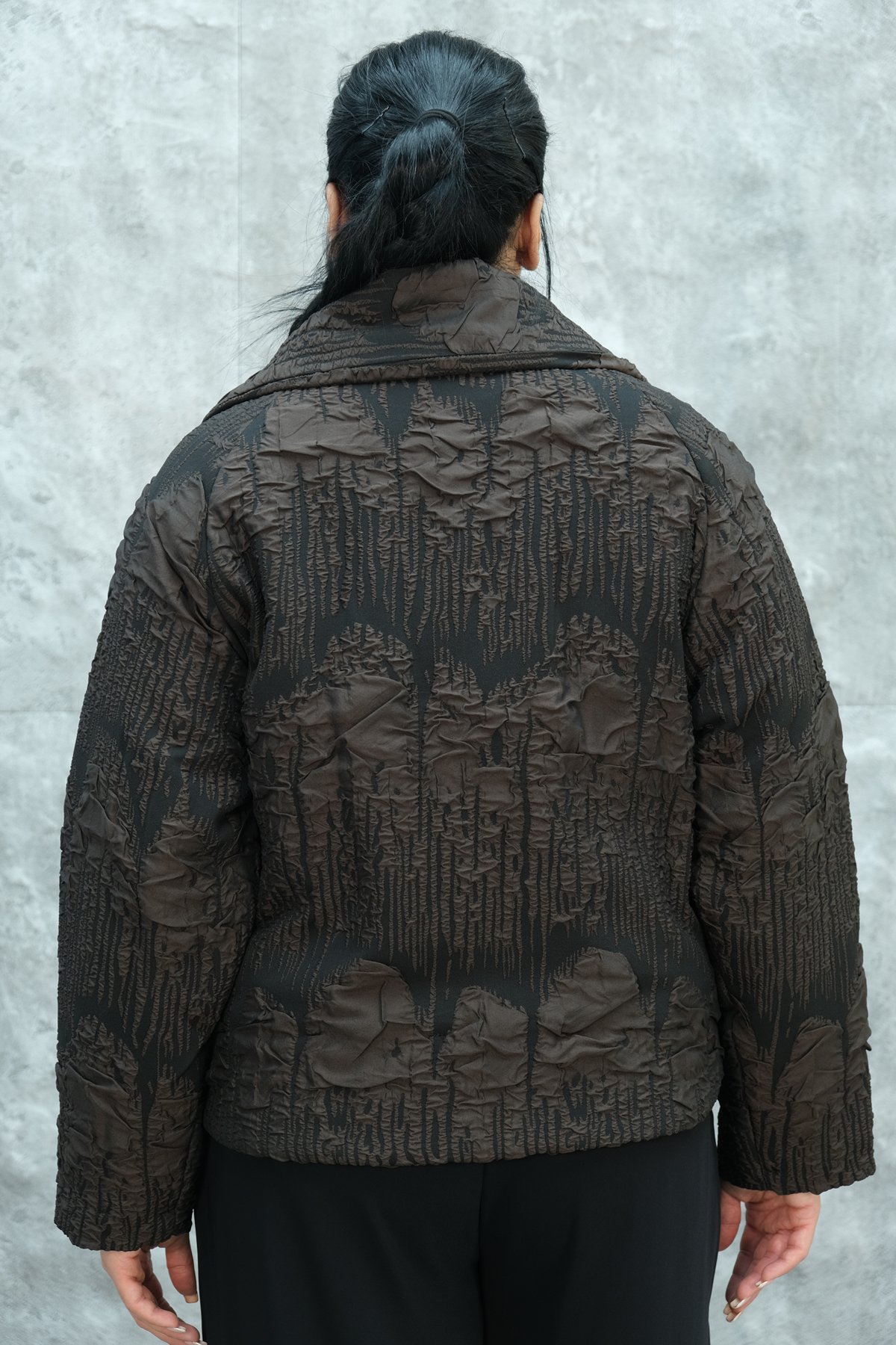 جاكيت مقاس كبير-البني