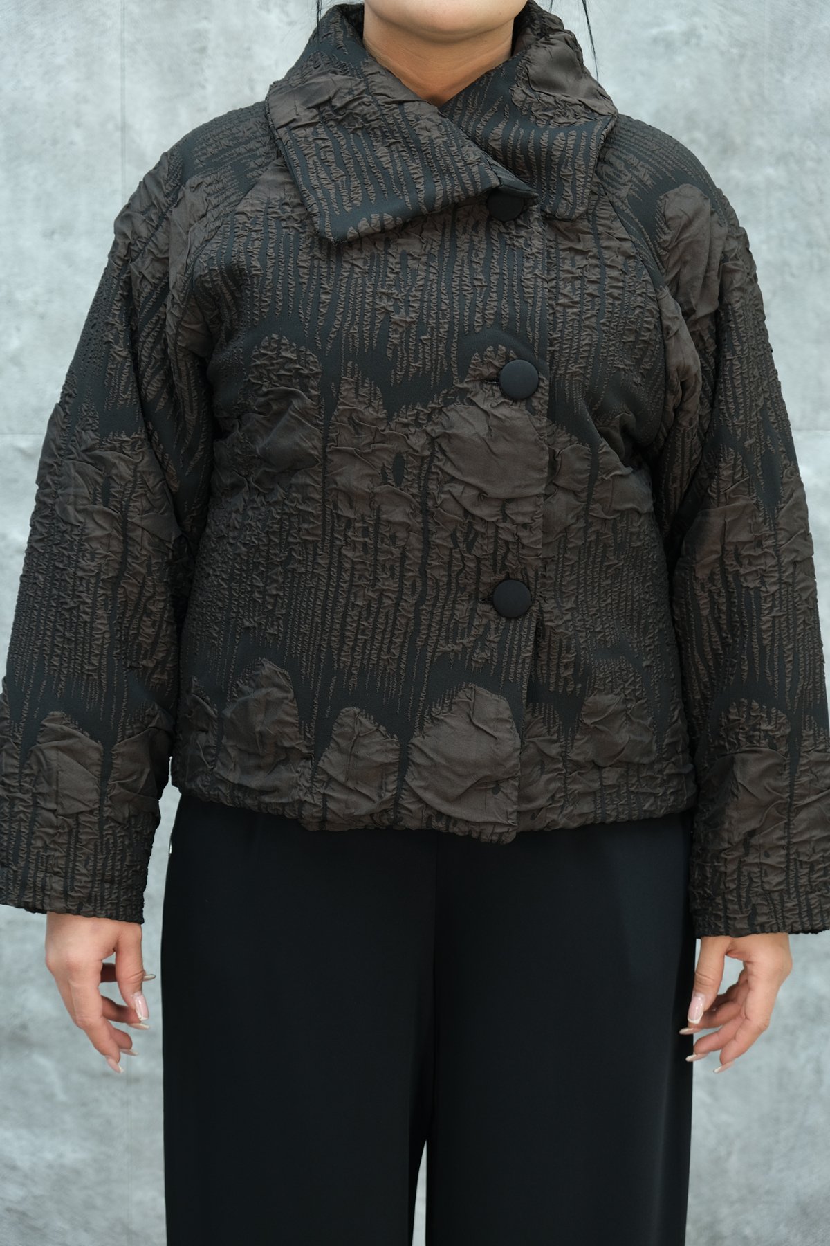 جاكيت مقاس كبير-البني