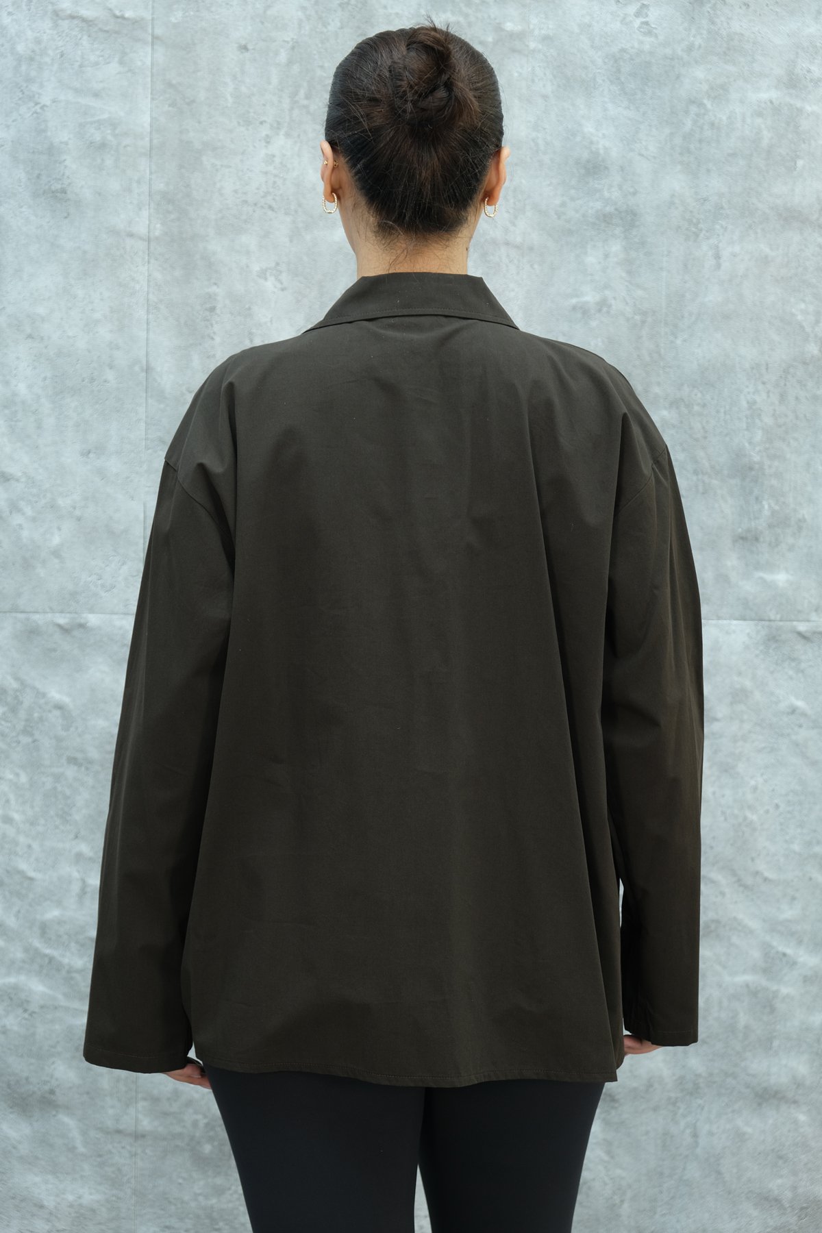 Plus Size Blouse-Brown