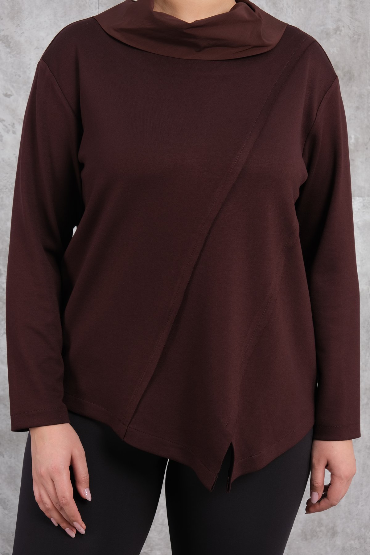 Plus Size Blouse-Claret Red