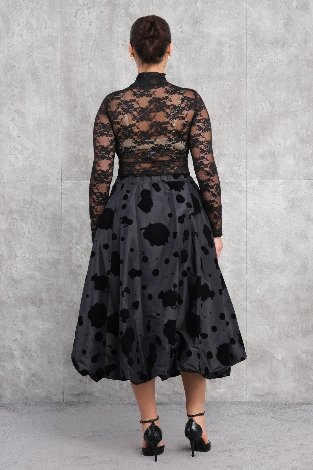 Юбка больших размеров-Черный