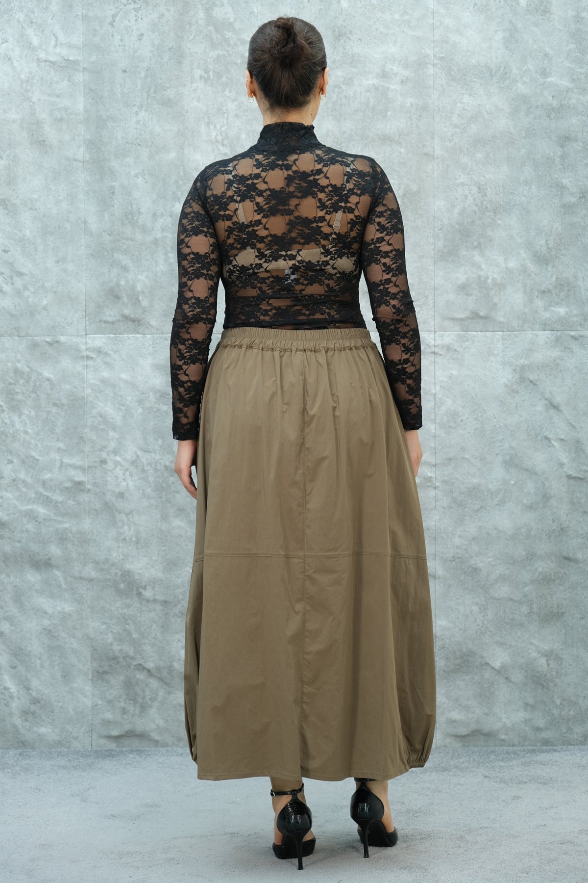 تنورة مقاس كبير-فرو المنك