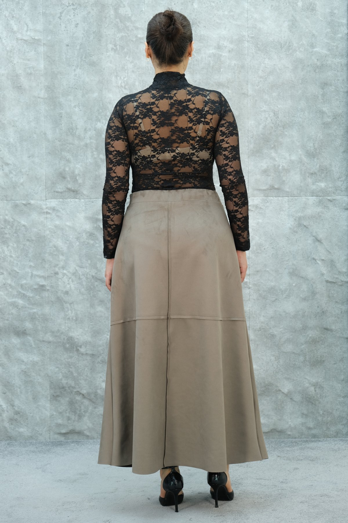 تنورة مقاس كبير-فرو المنك