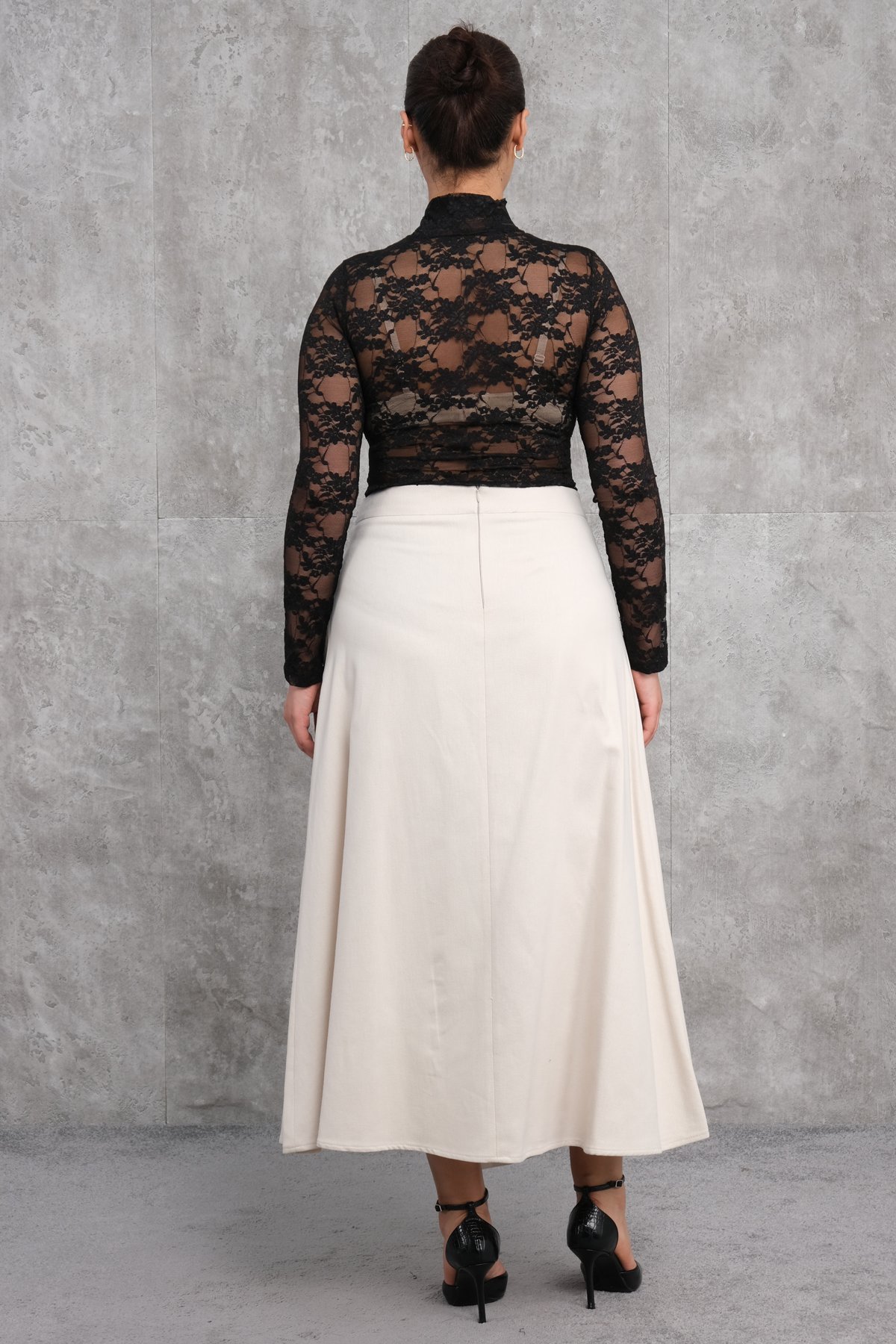 تنورة مقاس كبير-البيج