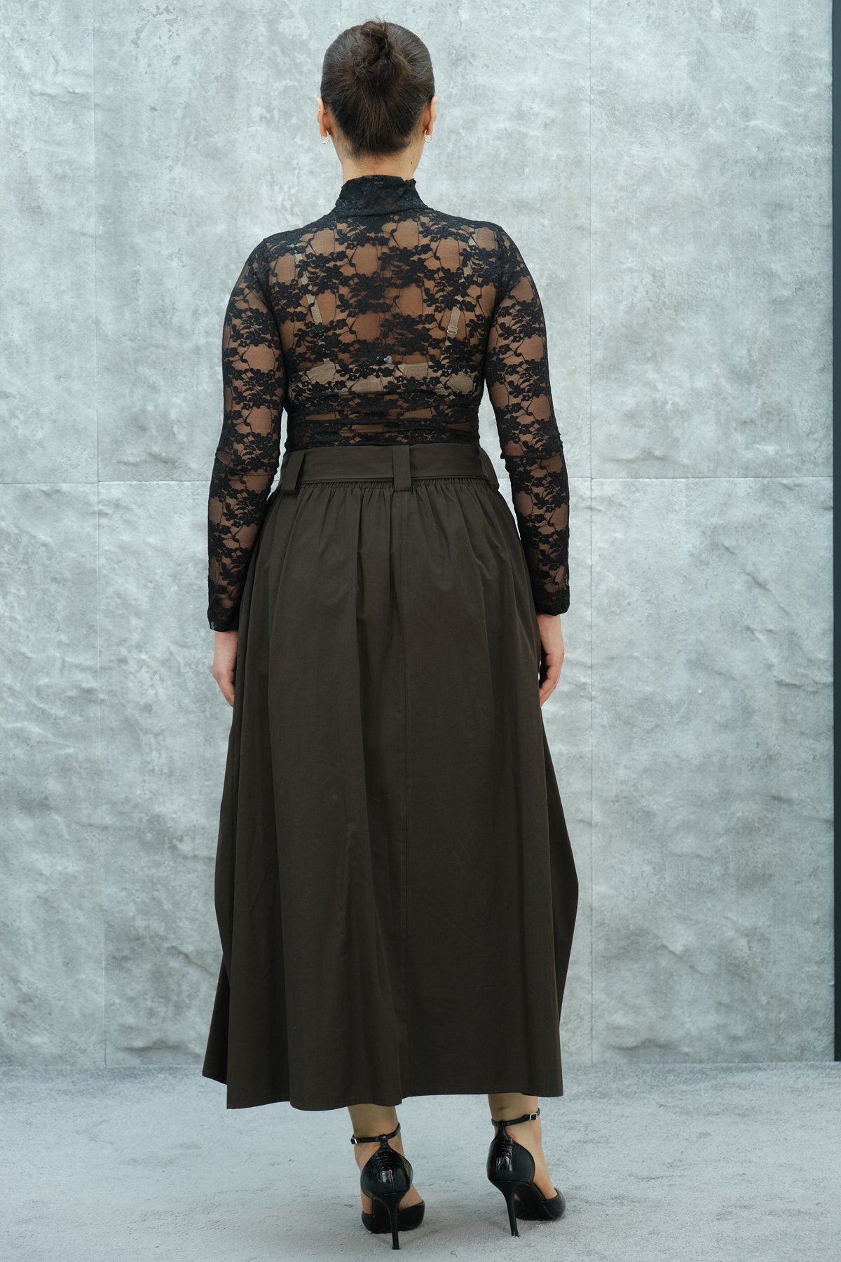 تنورة مقاس كبير-البني