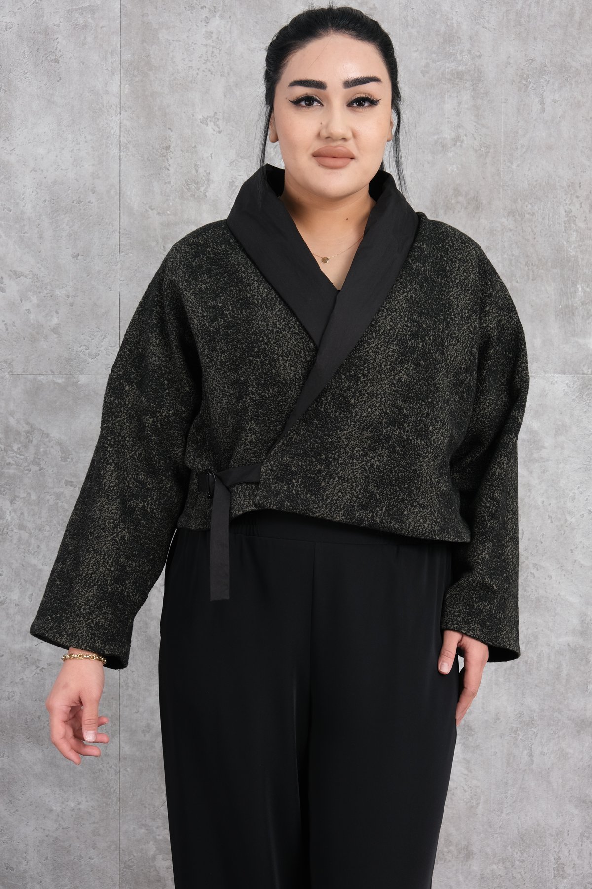 Пиджак больших размеров-Хаки