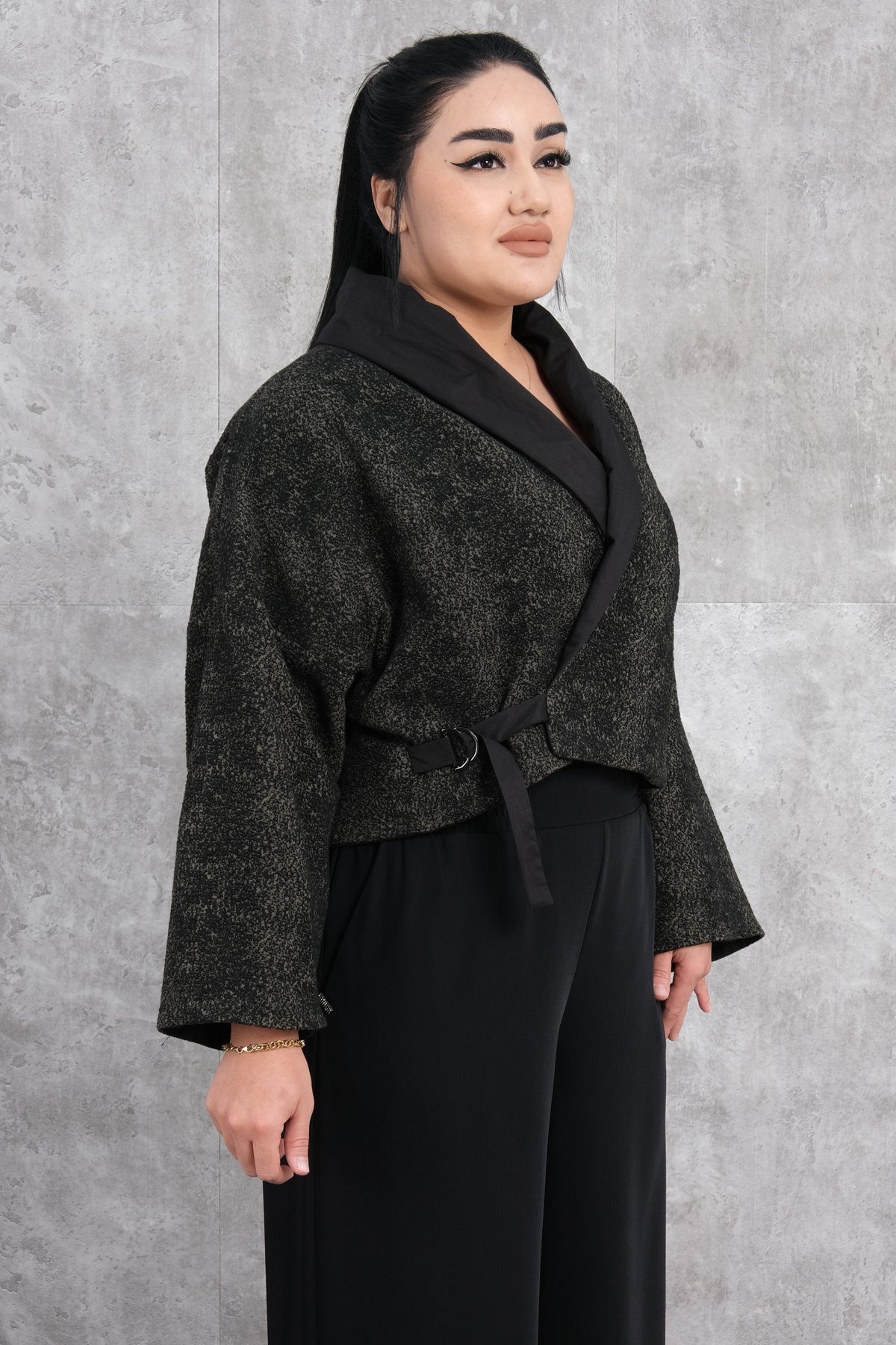 Пиджак больших размеров-Хаки