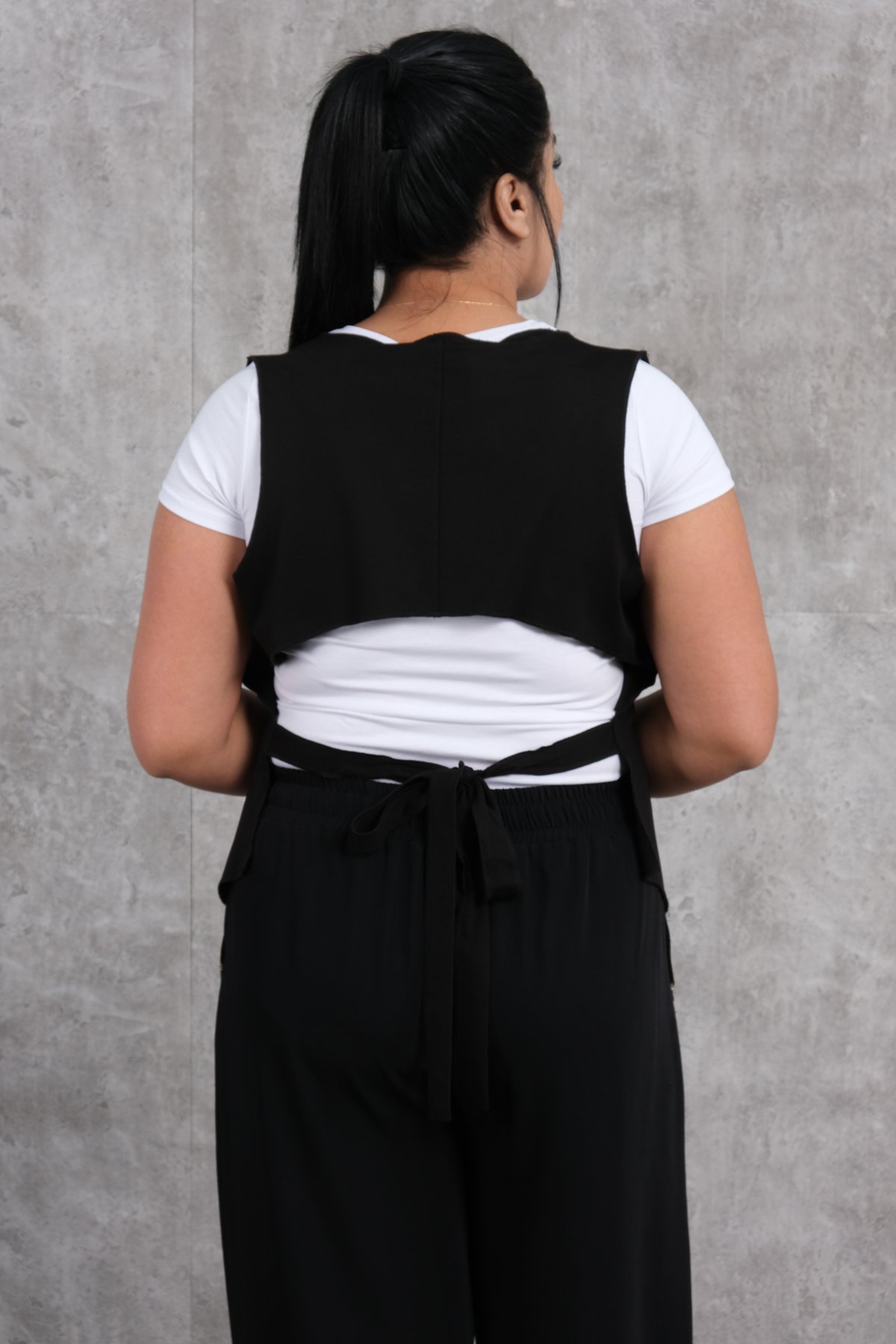 سترة مقاس كبير-الأسود