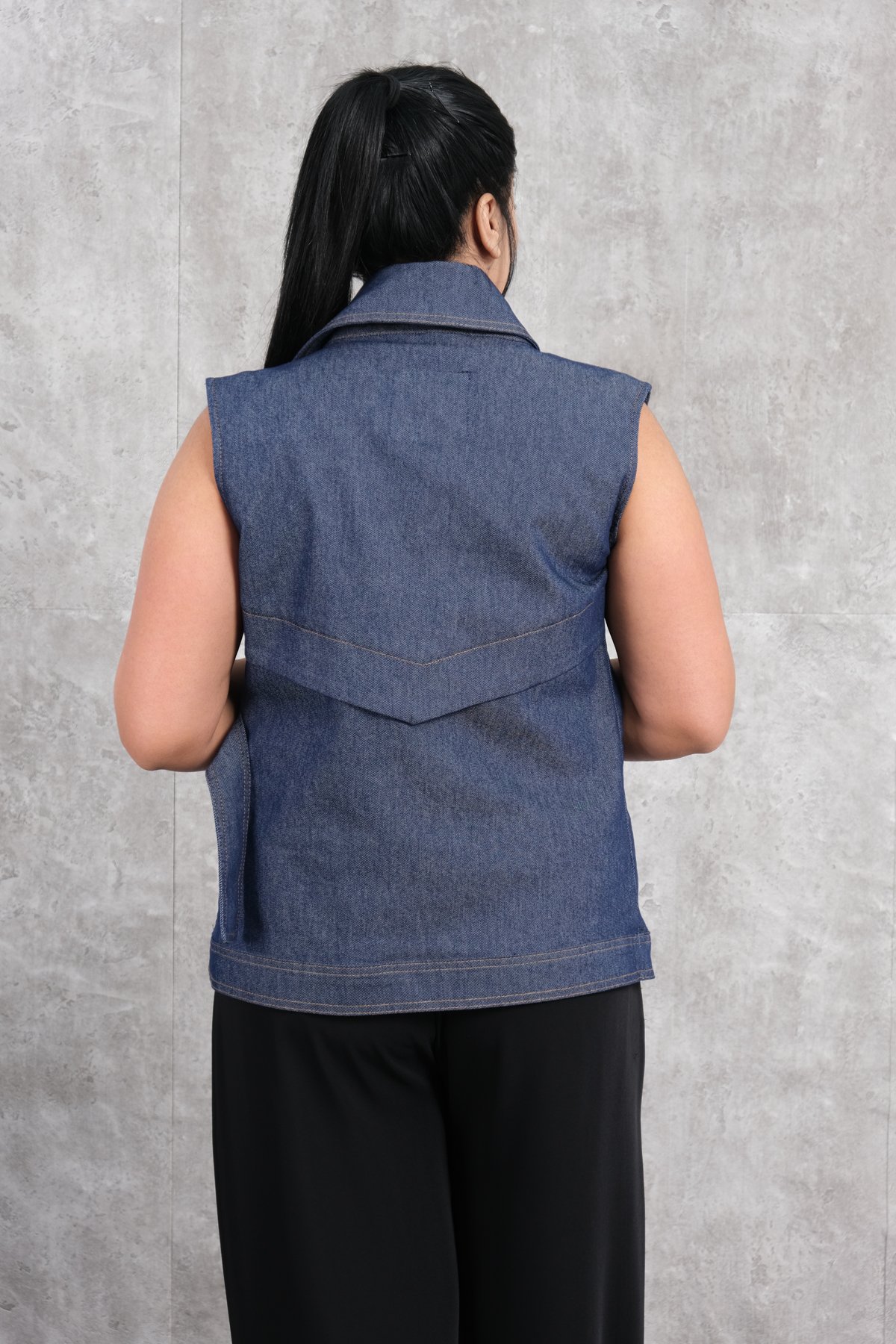 سترة مقاس كبير-الأزرق