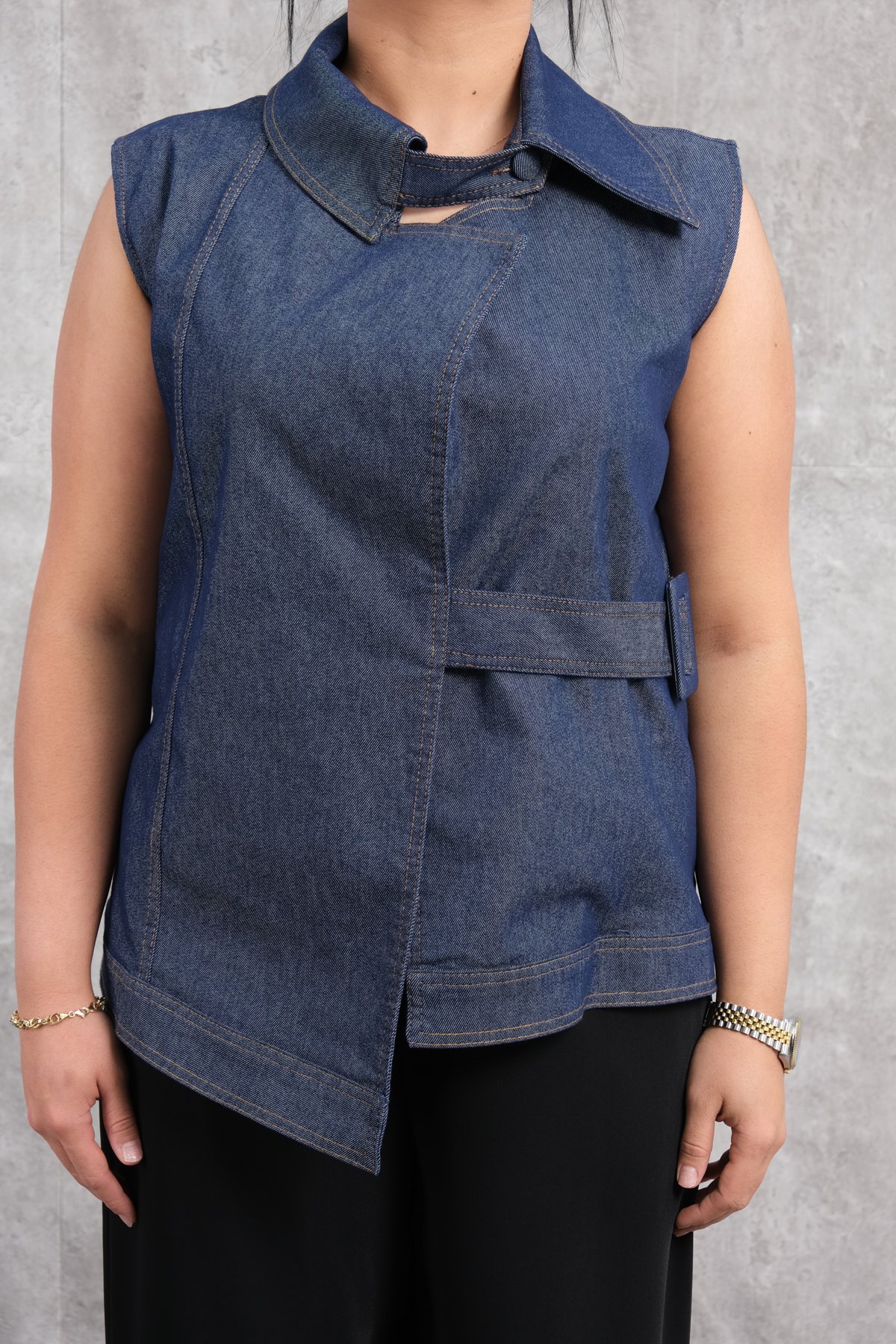 سترة مقاس كبير-الأزرق