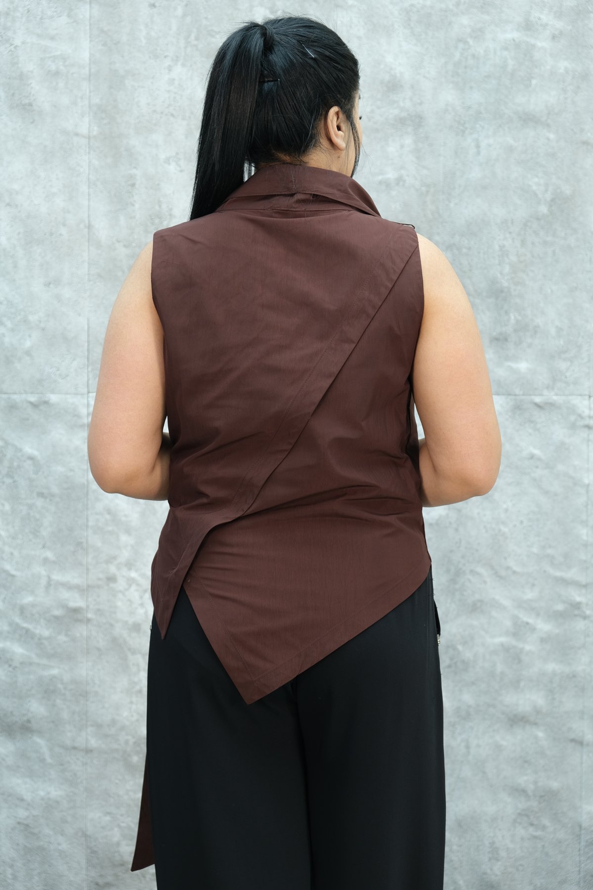 Жилет больших размеров-Бордовый красный