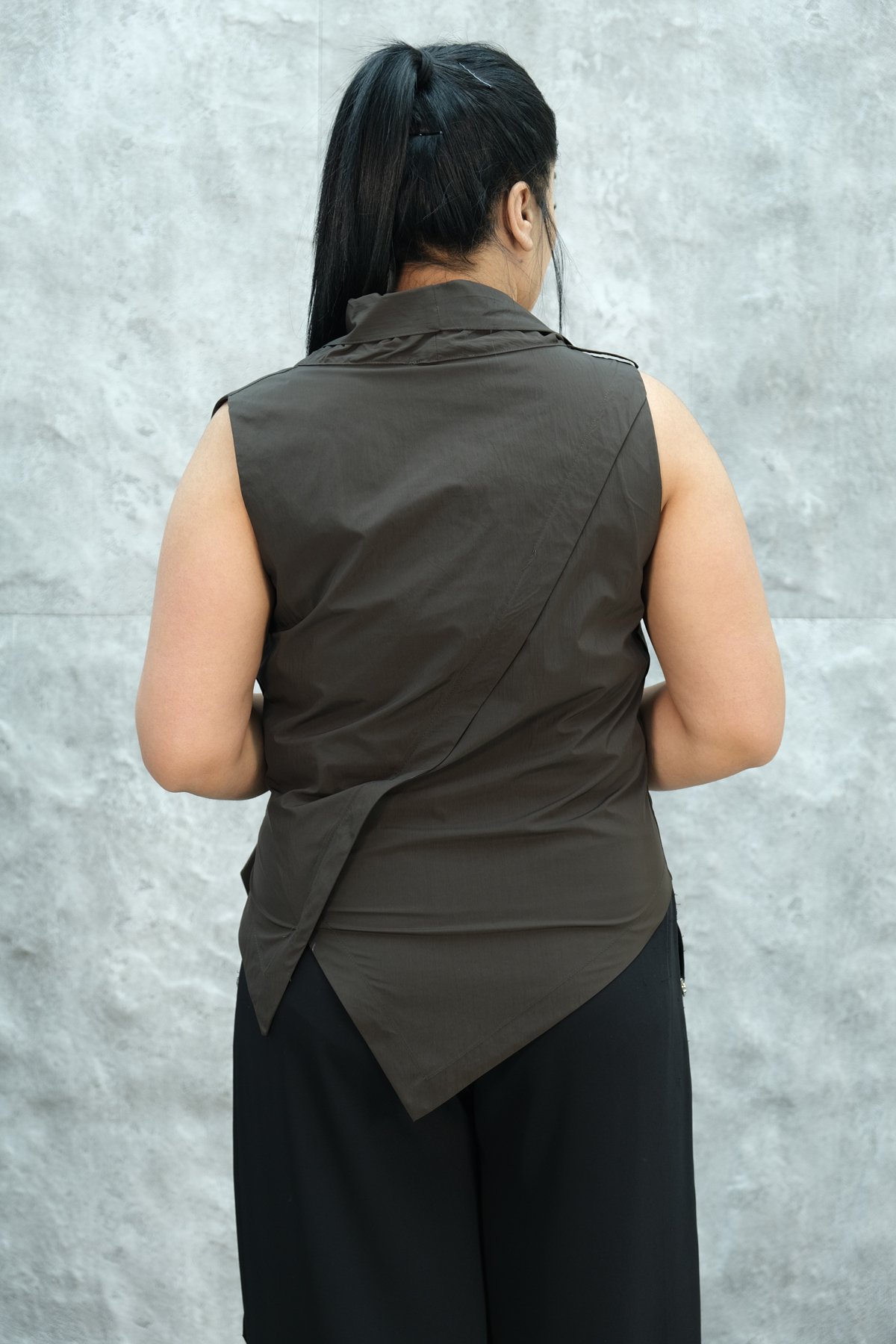 سترة مقاس كبير-البني