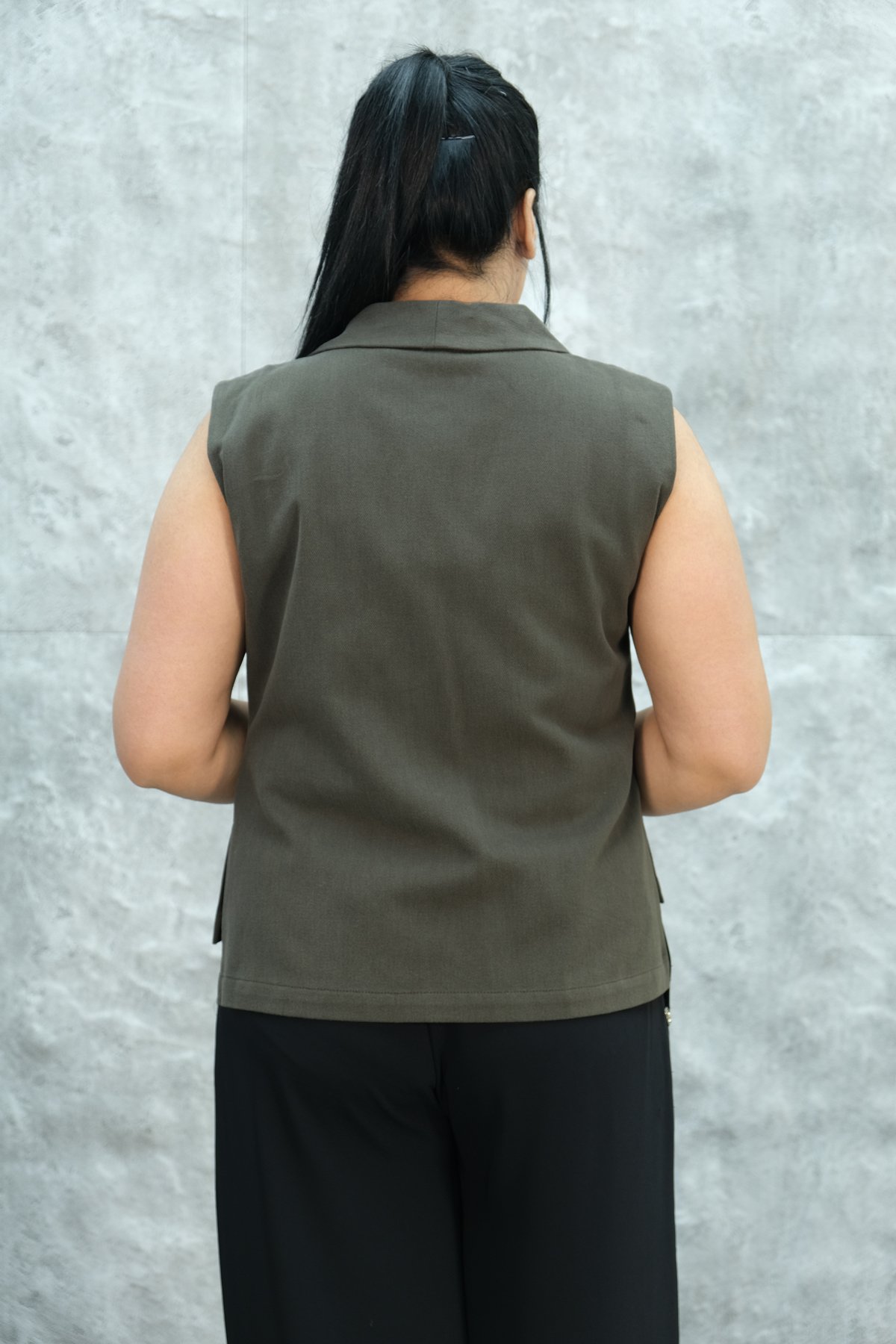 سترة مقاس كبير-البني