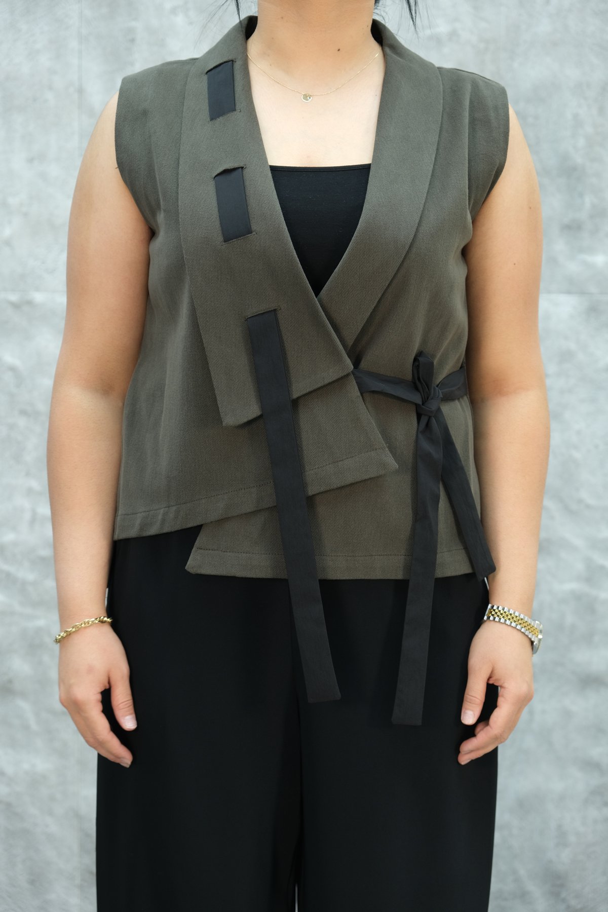 سترة مقاس كبير-البني