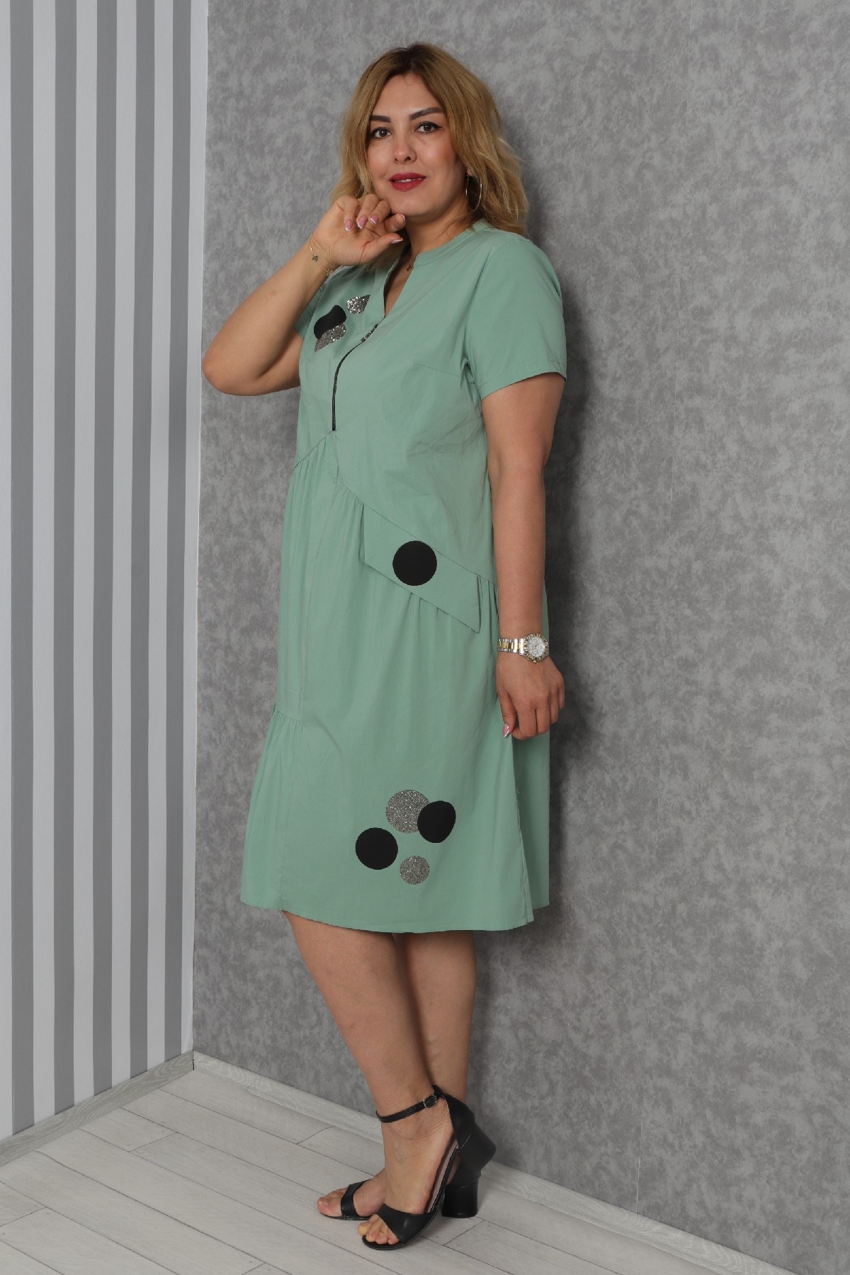 Casual Dresses-Petrol Green