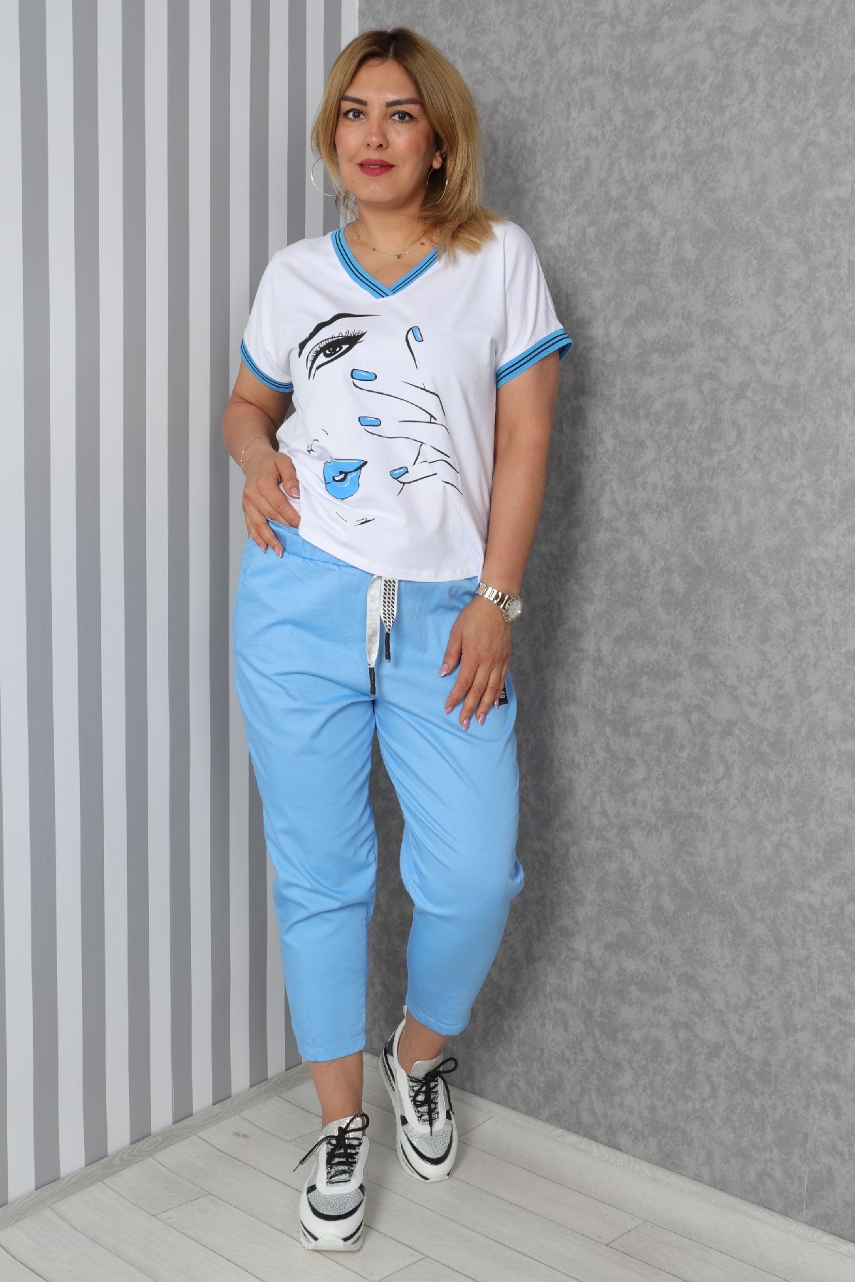 Women's 3 Piece Suits-Blue