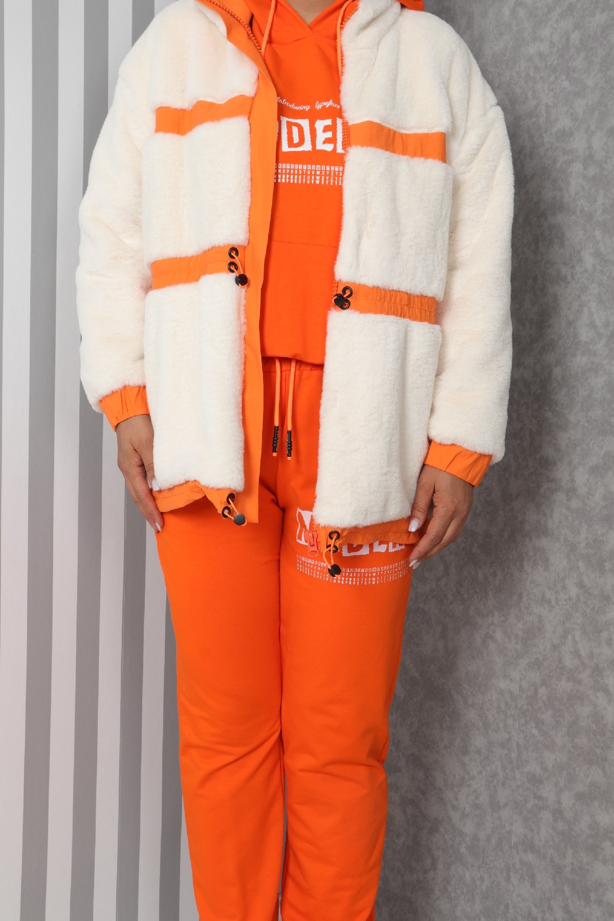 Women's 3 Piece Suits-Orange