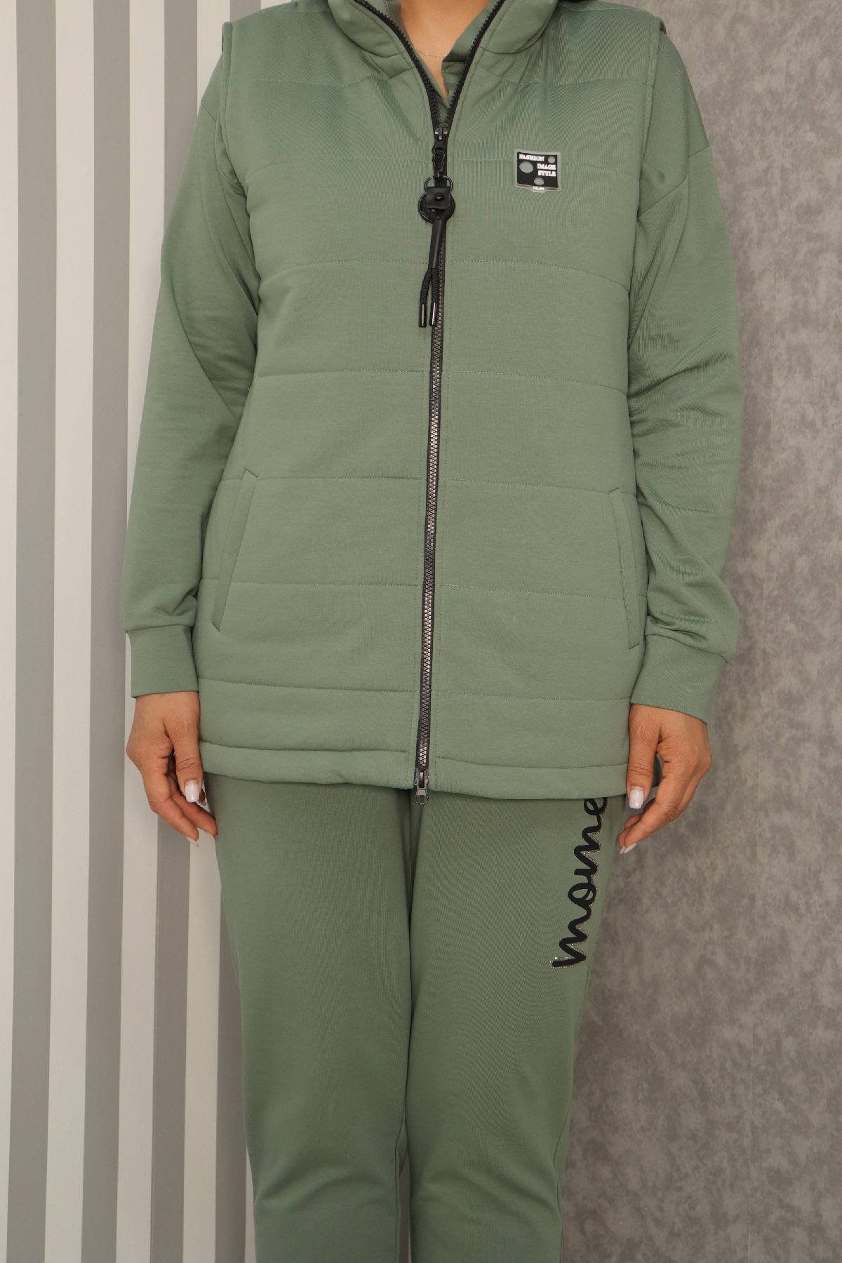 Women's 3 Piece Suits-Petrol Green