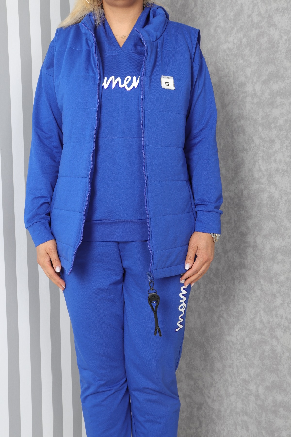 Women's 3 Piece Suits-Bright Blue