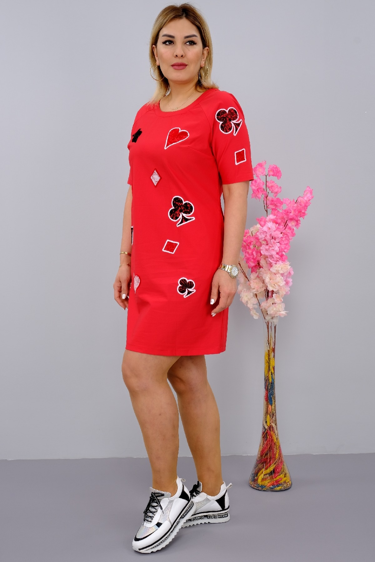 Casual Short Dresses-Red