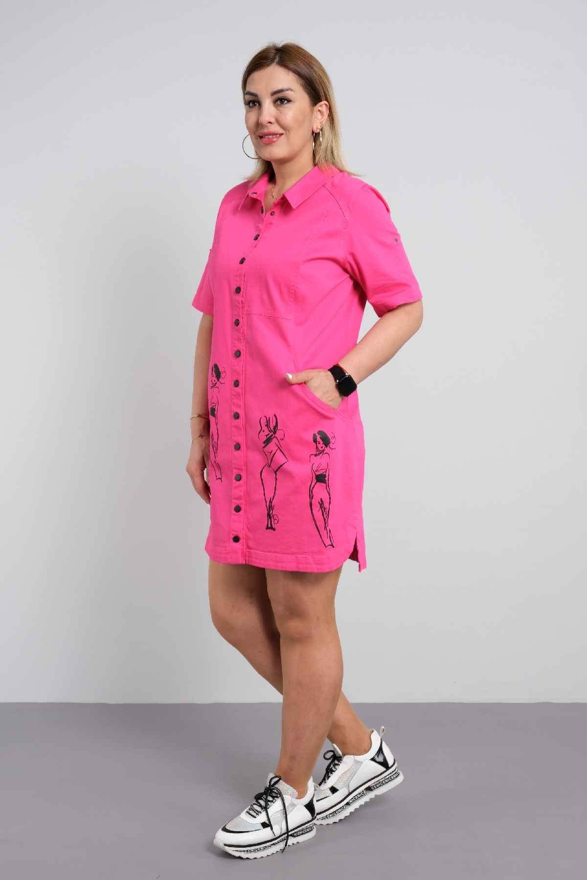 Casual Dresses-Fuchsia