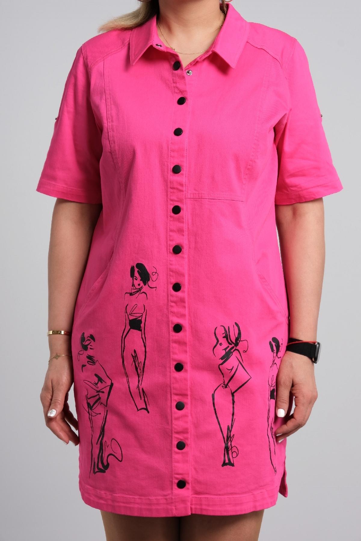 Casual Dresses-Fuchsia