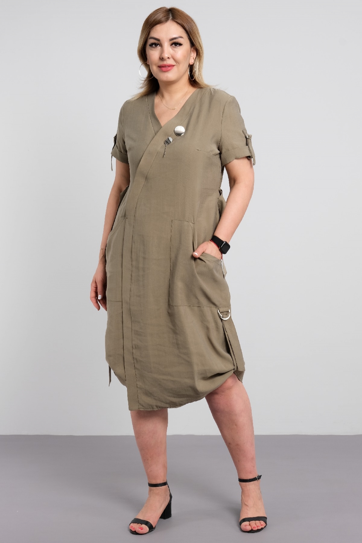 Casual Dresses-Khaki