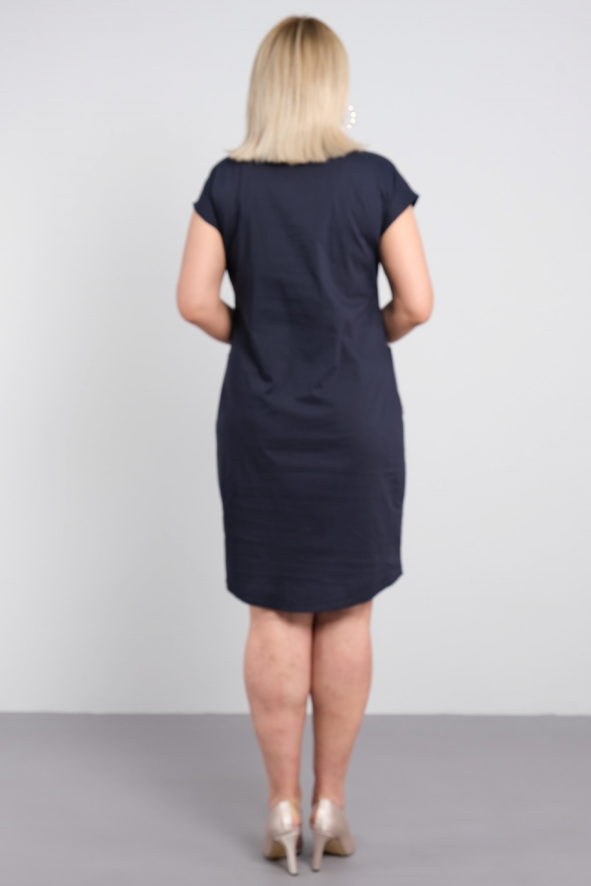 Casual Short Dresses-Dark Blue
